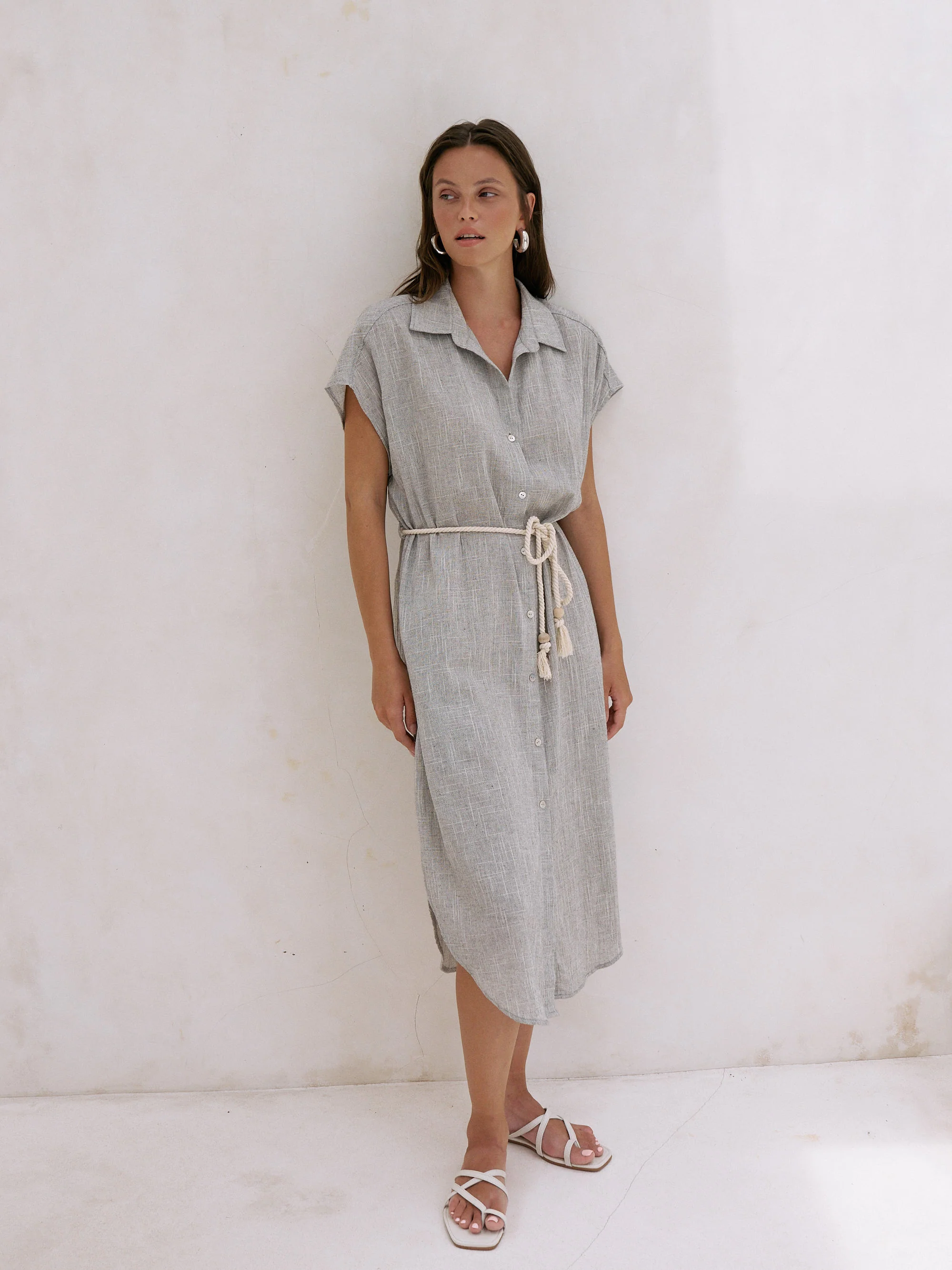 Zaya Shirt Dress - Gray