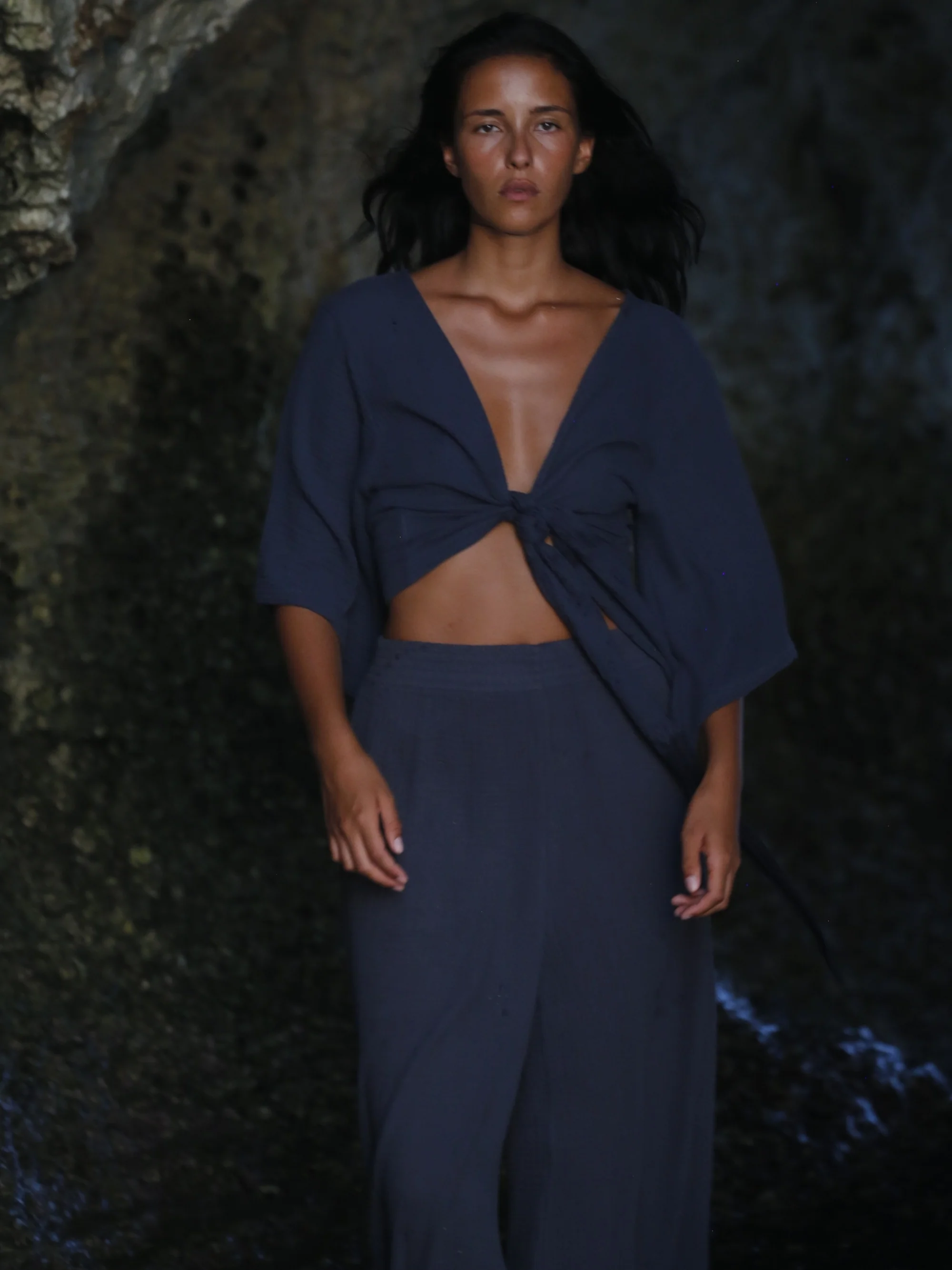 Bali Wrap Top - Navy