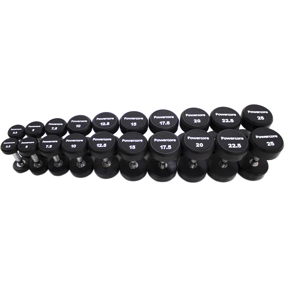 Powercore Rubber Dumbbells Set (2.5kg - 25kg)