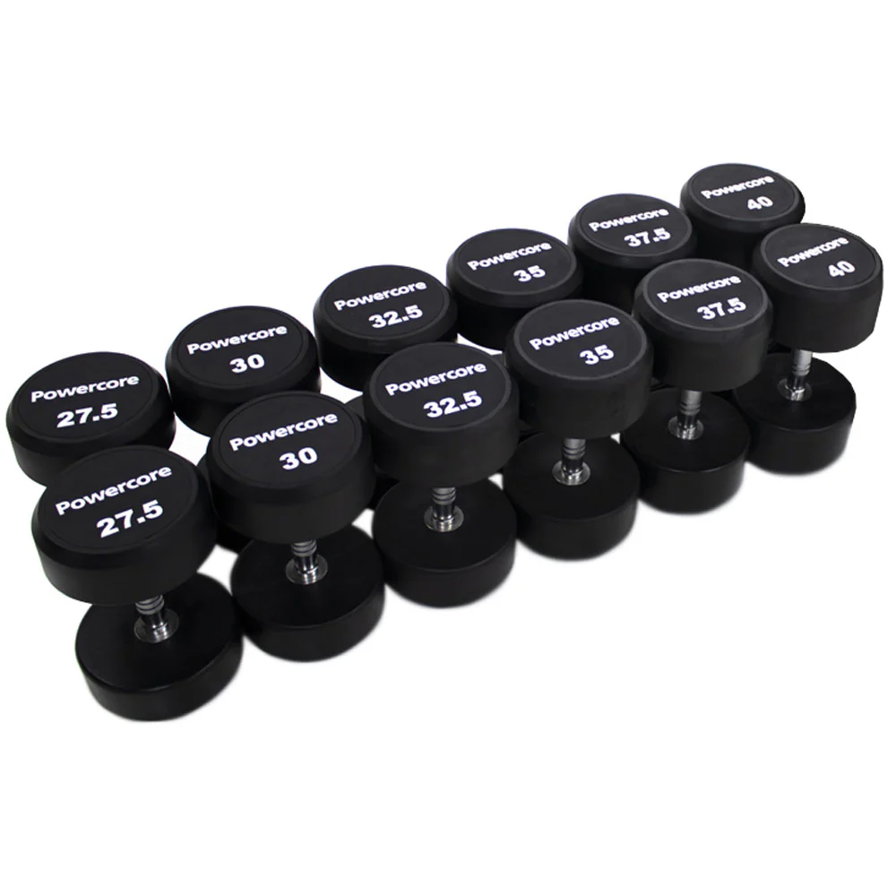 Powercore Rubber Dumbbells Set (27.5kg - 40kg)