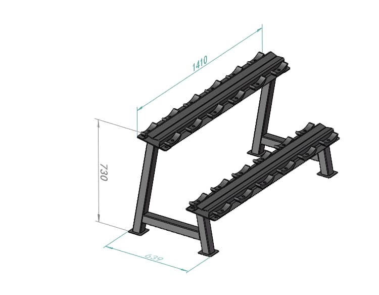 6 Pair Dumbbell Rack (2 Tier)