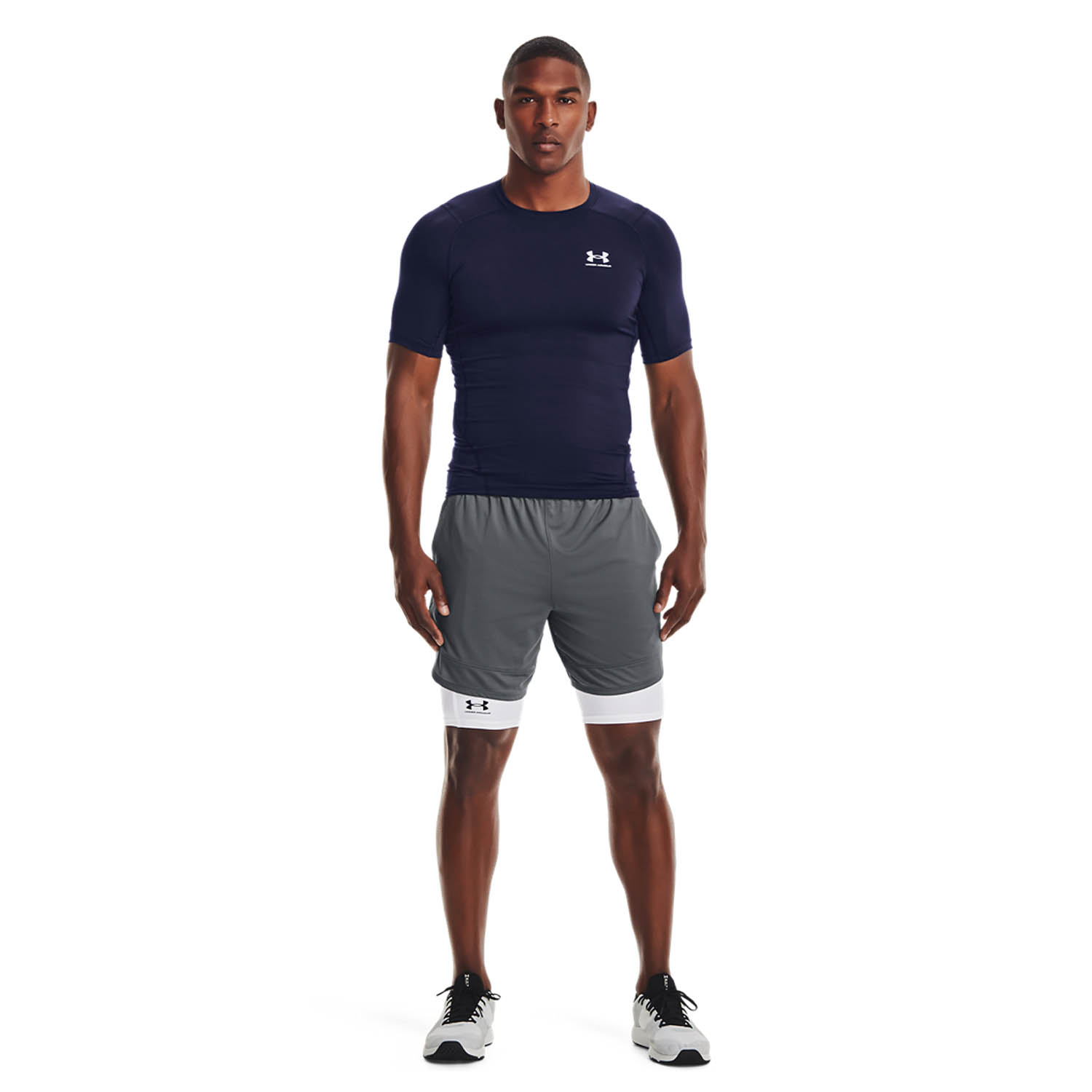 Under Armour HeatGear Compression Logo Maglietta Midnight Navy/White