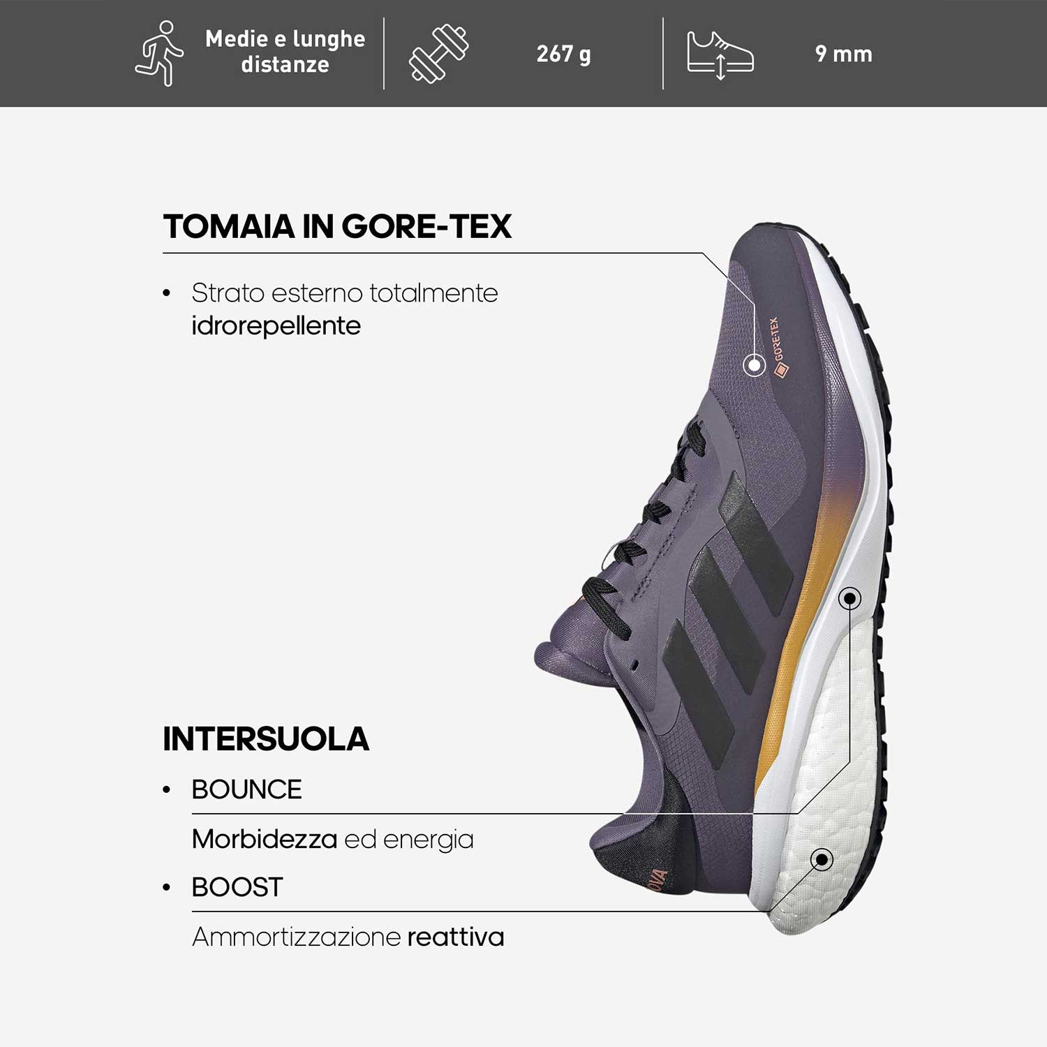 adidas Supernova 3 GTX Shadow Navy/Core Black/Wonder Clay