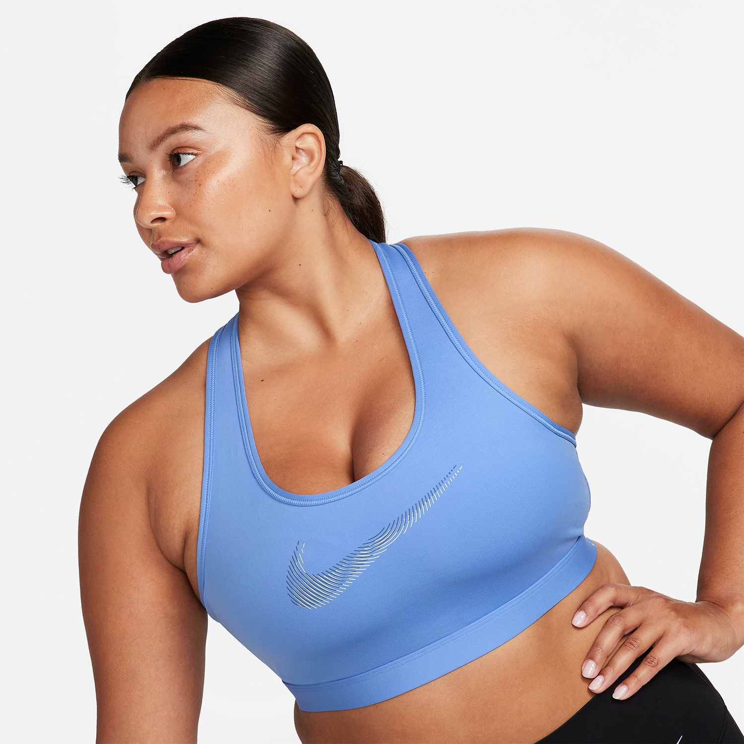 Nike Dri-FIT Swoosh Reggiseno Sportivo Polar/Melon Tint/Diffused Blue