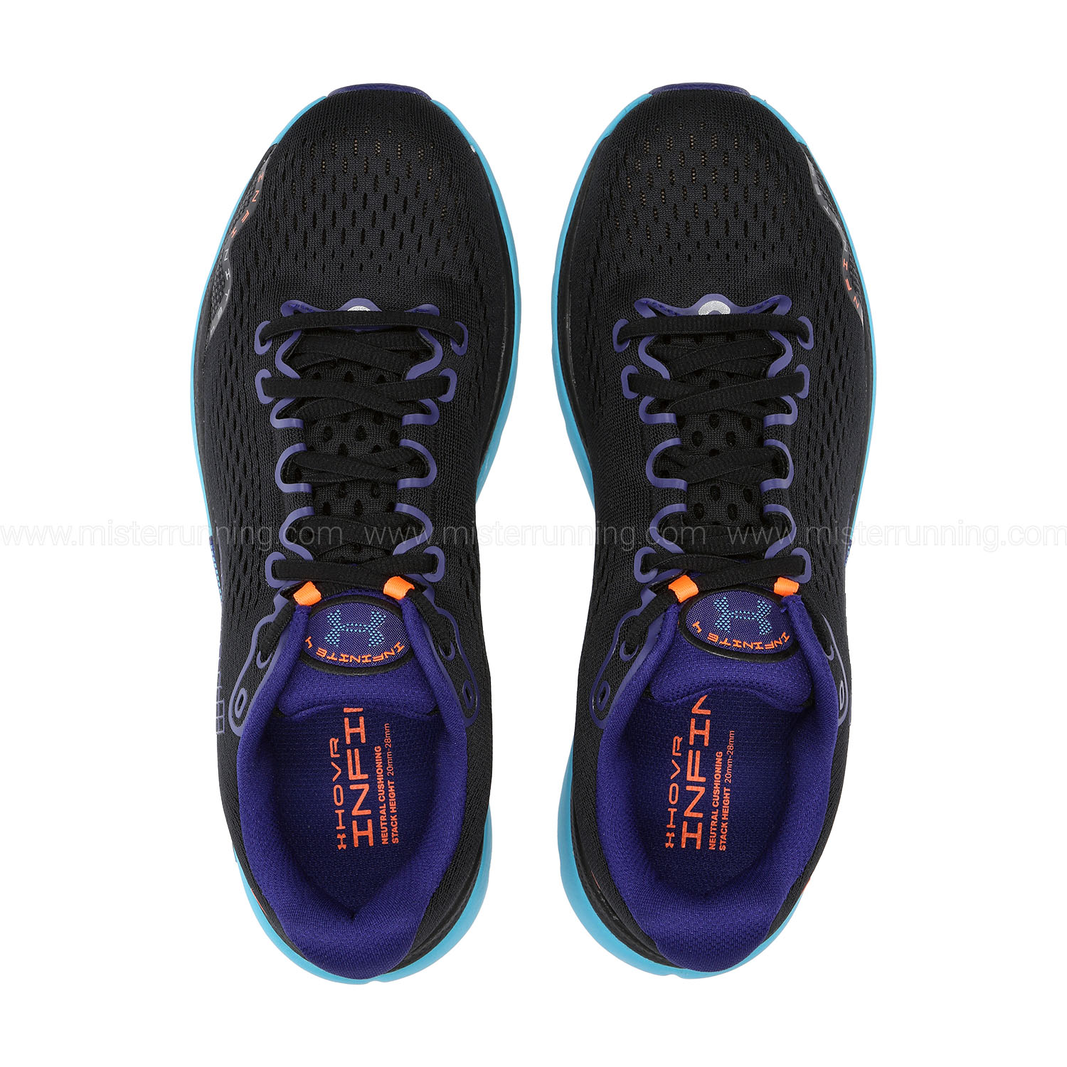 Under Armour HOVR Infinite 4 Black/Blue Surf/Orange Blast