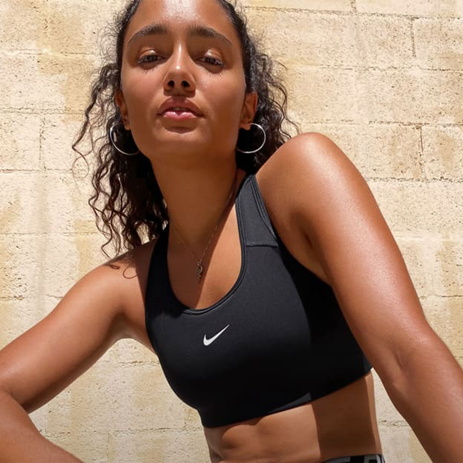 Nike Swoosh Reggiseno Sportivo Black/White