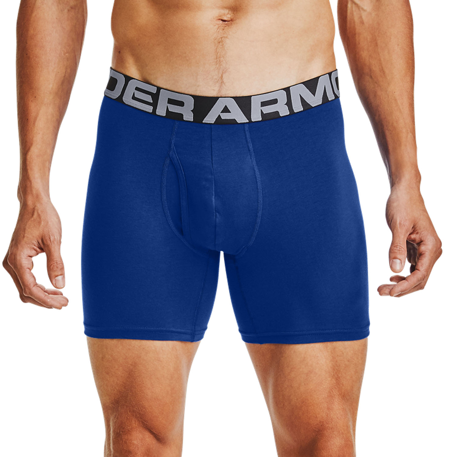 Under Armour Charged Cotton 6in x 3 Boxer Royal/Academy/Mod Gray Medium Heather