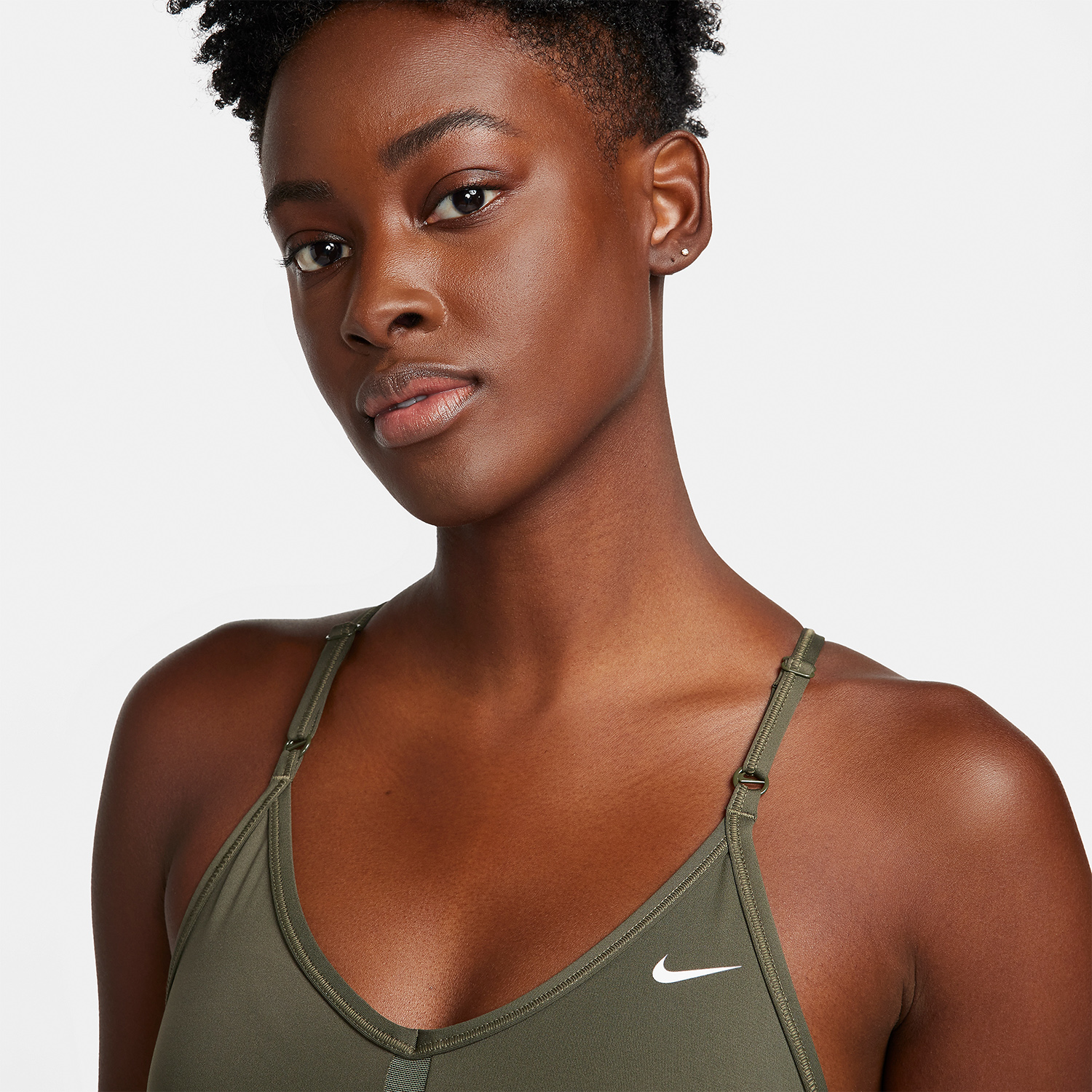 Nike Indy Reggiseno Sportivo Cargo Khaki/Medium Olive/White