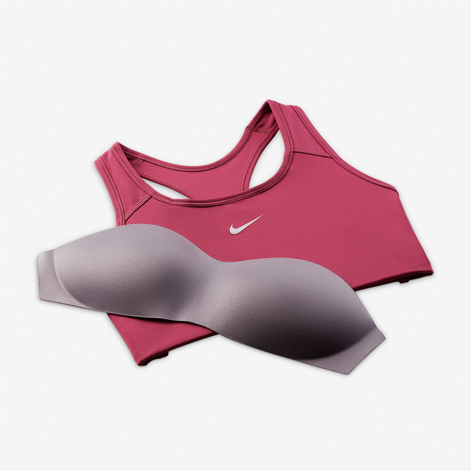 Nike Swoosh Reggiseno Sportivo Rosewood/White