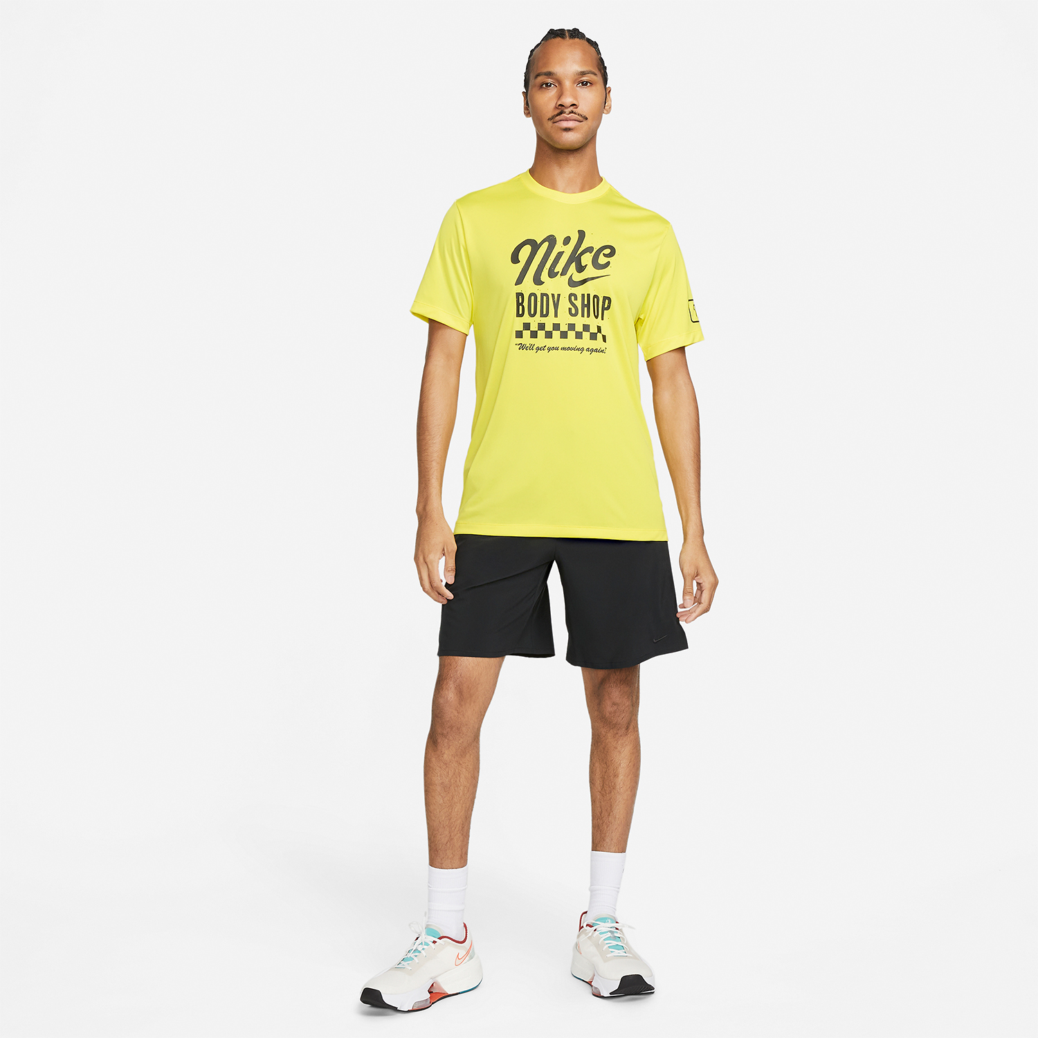 Nike Dri-FIT Body Shop Logo Maglietta Yellow Strike