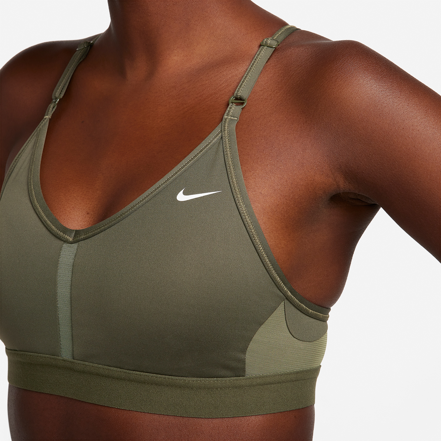 Nike Indy Reggiseno Sportivo Cargo Khaki/Medium Olive/White