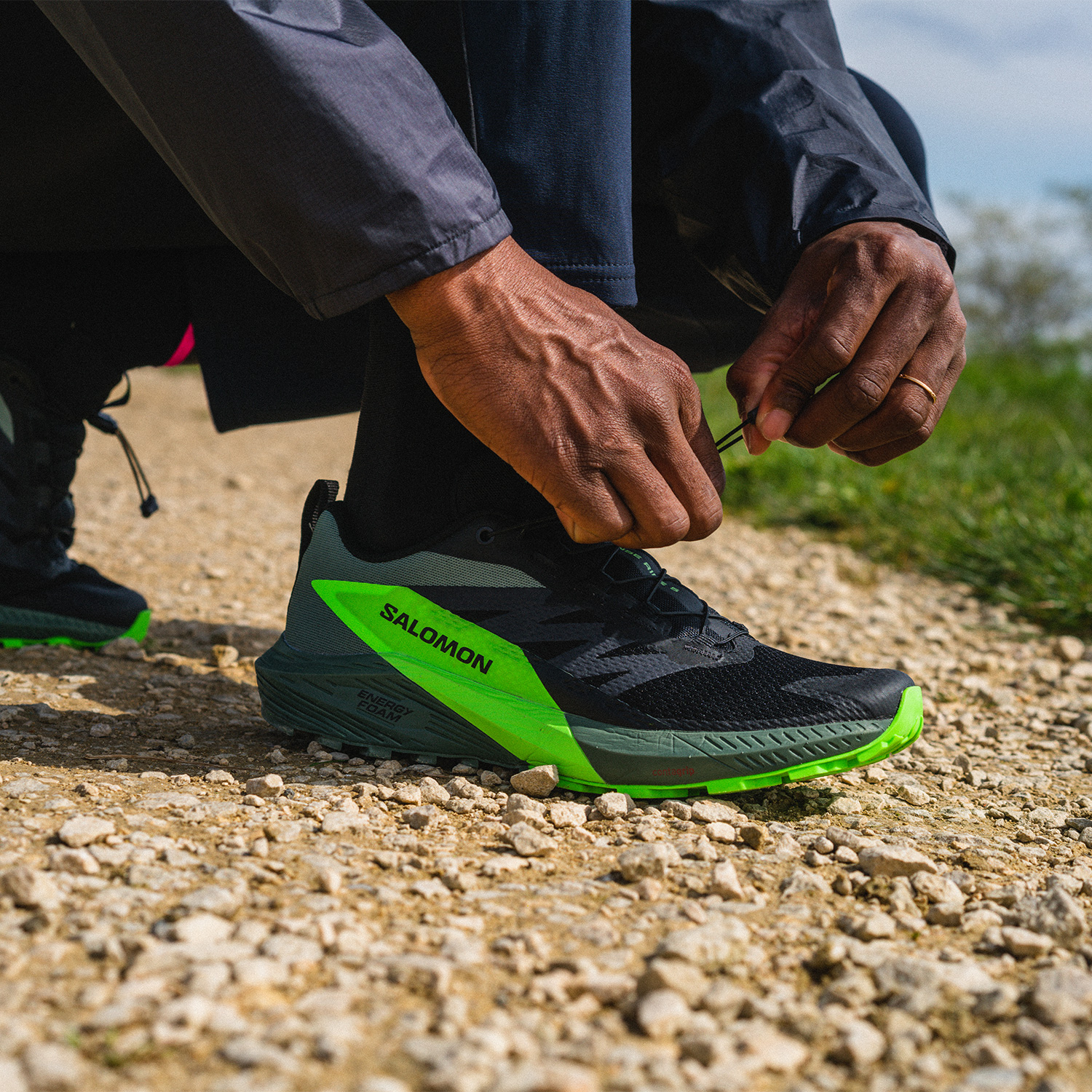 Salomon Sense Ride 5 Black/Laurel Wreath/Green Gecko