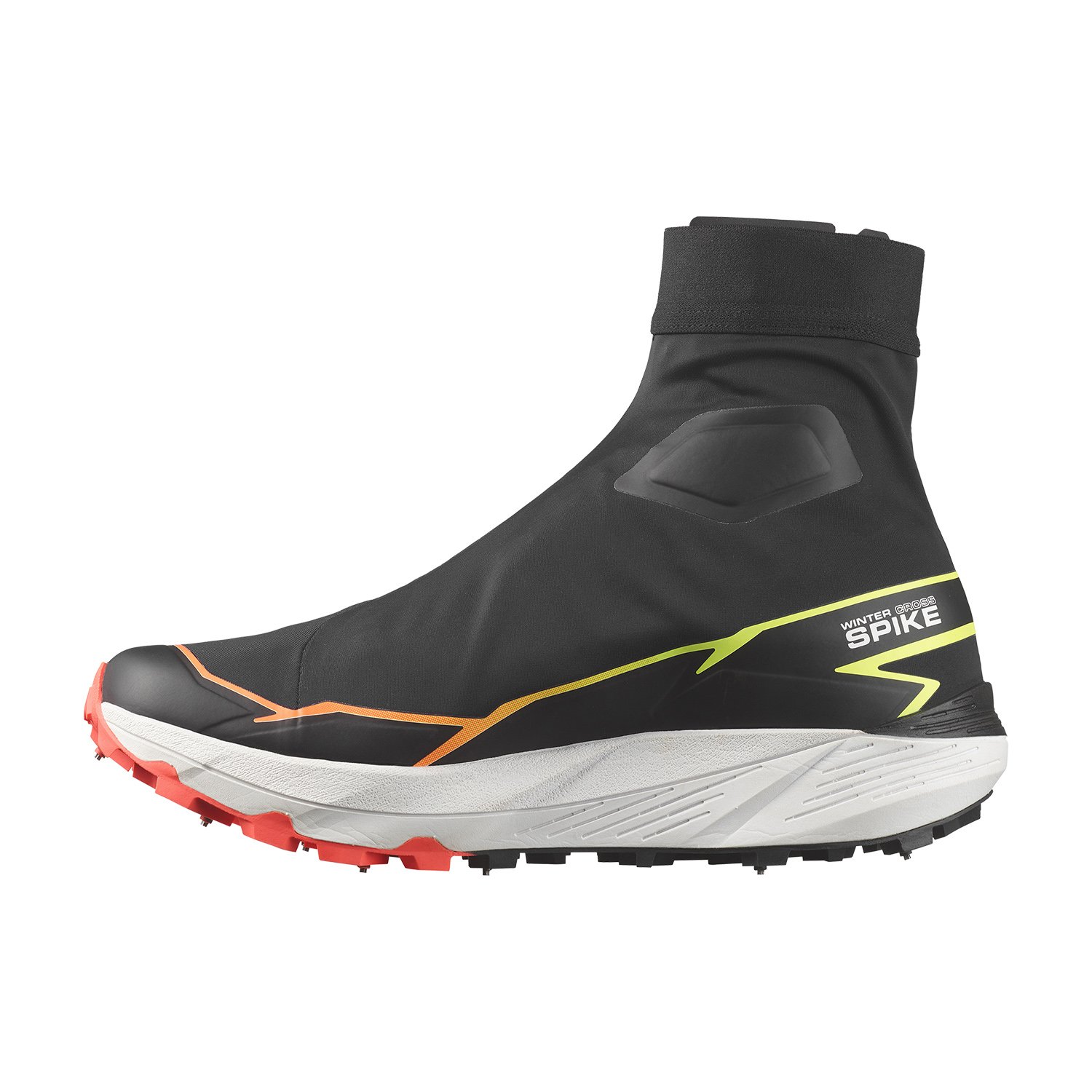 Salomon Winter Cross Spike Black/Fiery Coral/Safety Yellow