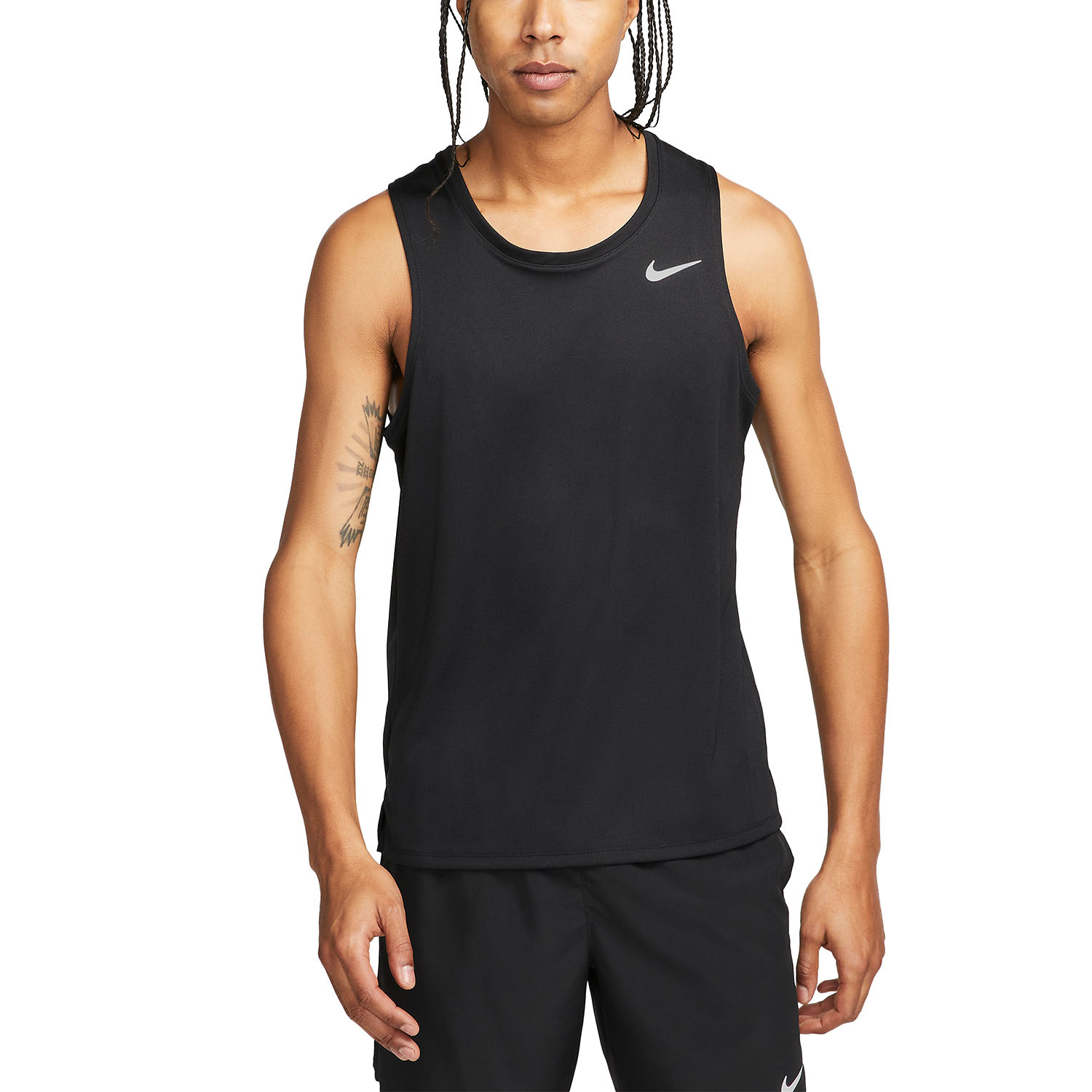 Nike Dri-FIT Miler Run Canotta Black/Reflective Silver