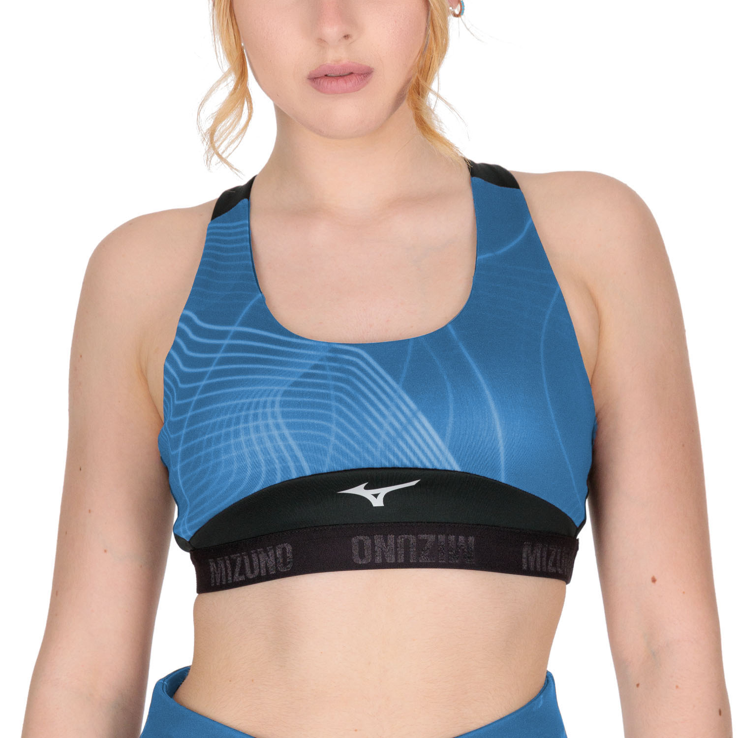 Mizuno Alpha Graphic Reggiseno Sportivo Copen Blue
