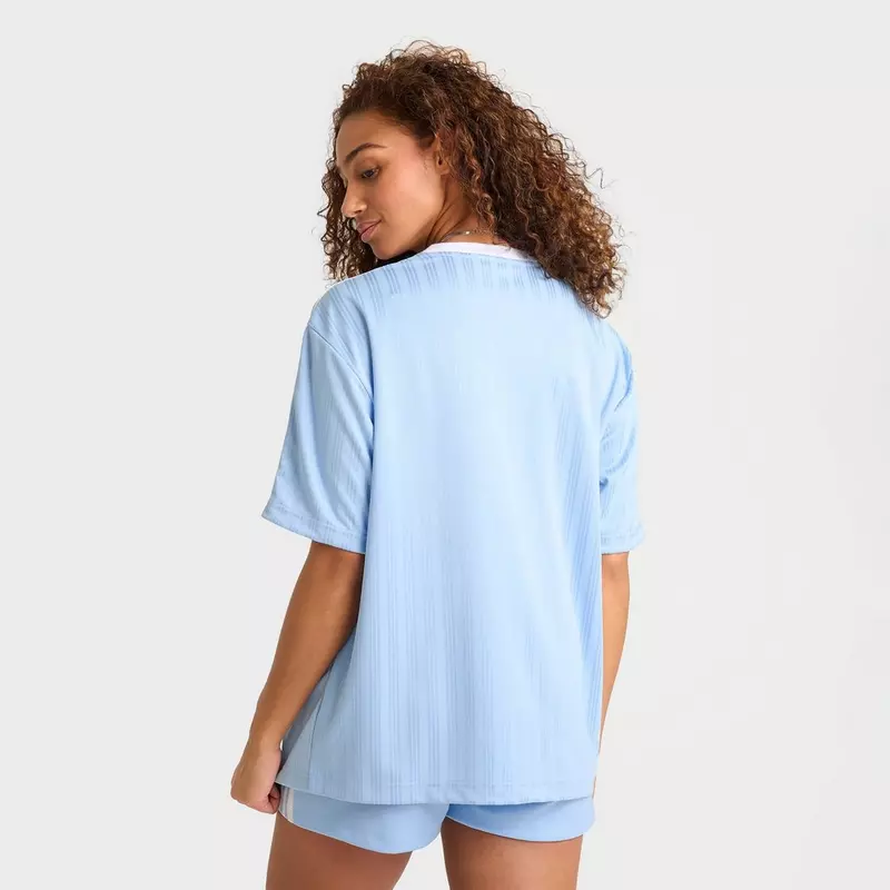 WOMEN'S ADIDAS ORIGINALS 3 STRIPES OVERSIZED SOCCER JERSEY T-SHIRT