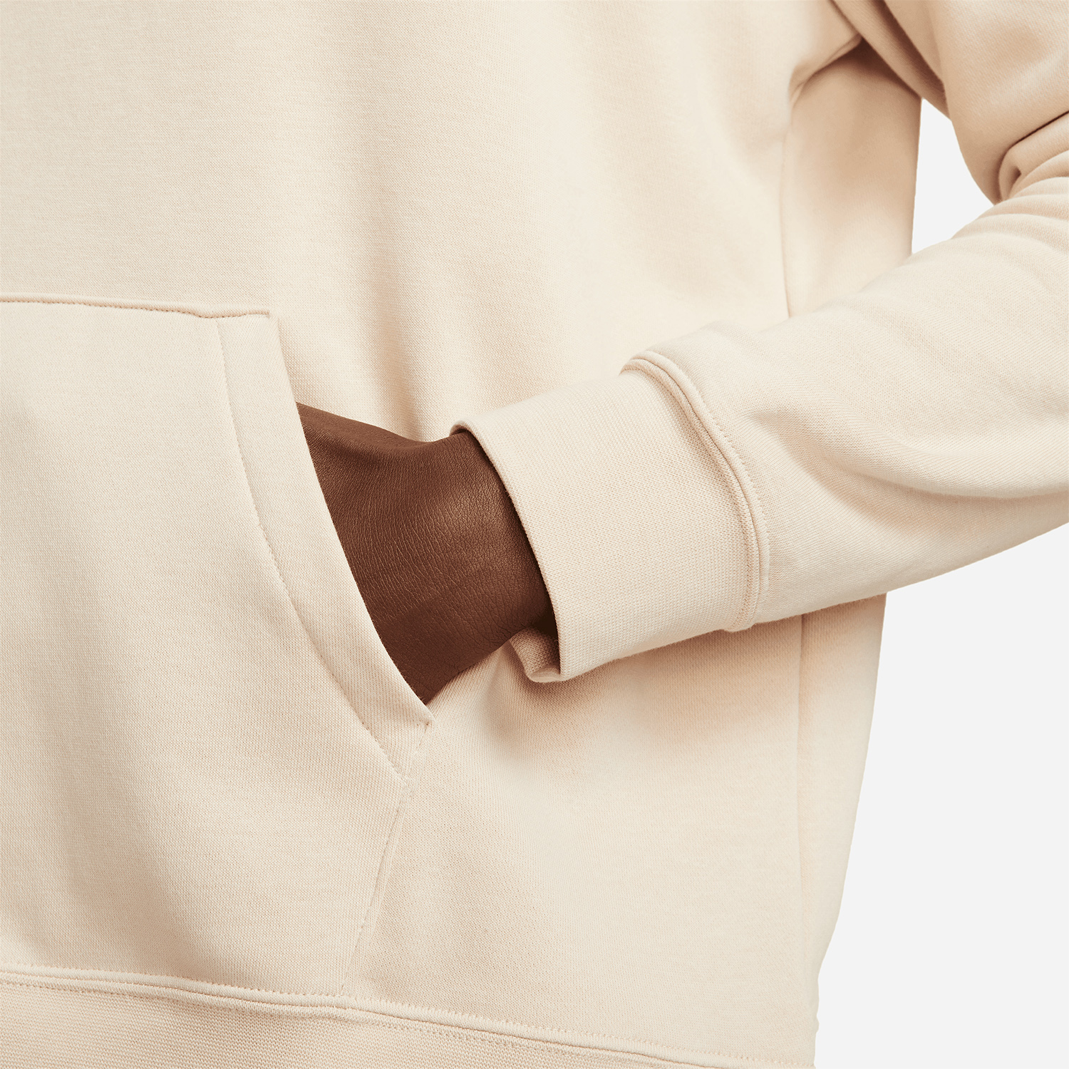 Nike Club Felpa Sanddrift/White