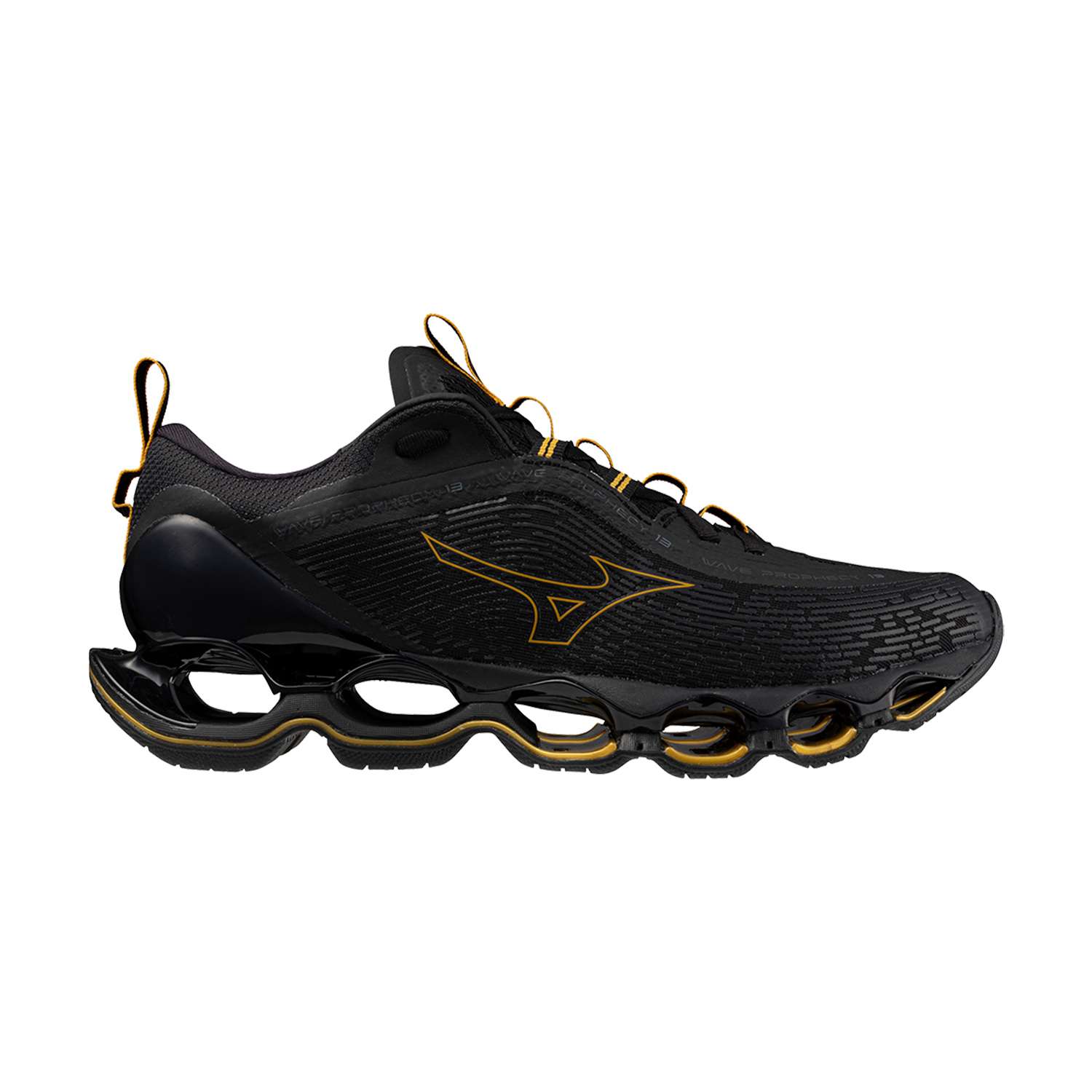 Mizuno Wave Prophecy 13 Black/Gold/Metallic Gray