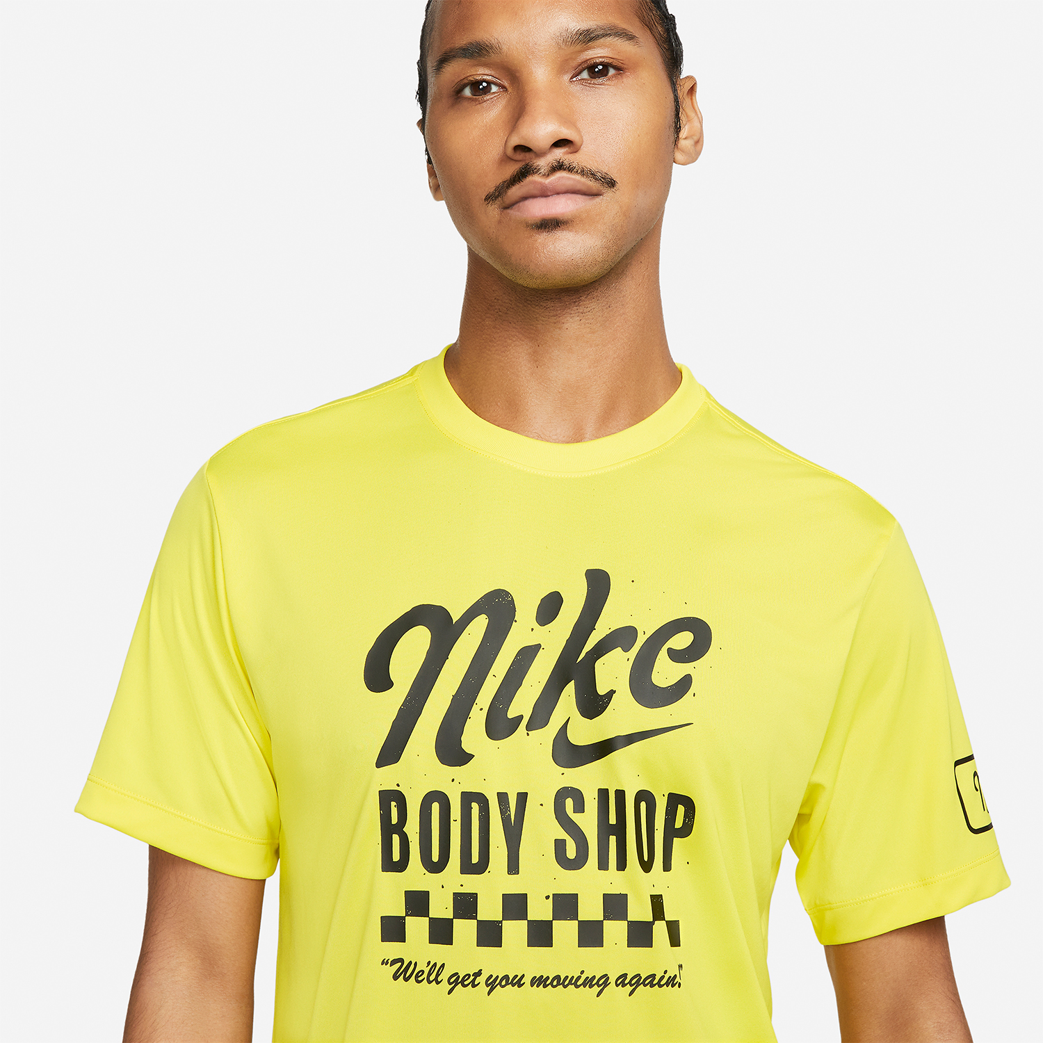 Nike Dri-FIT Body Shop Logo Maglietta Yellow Strike