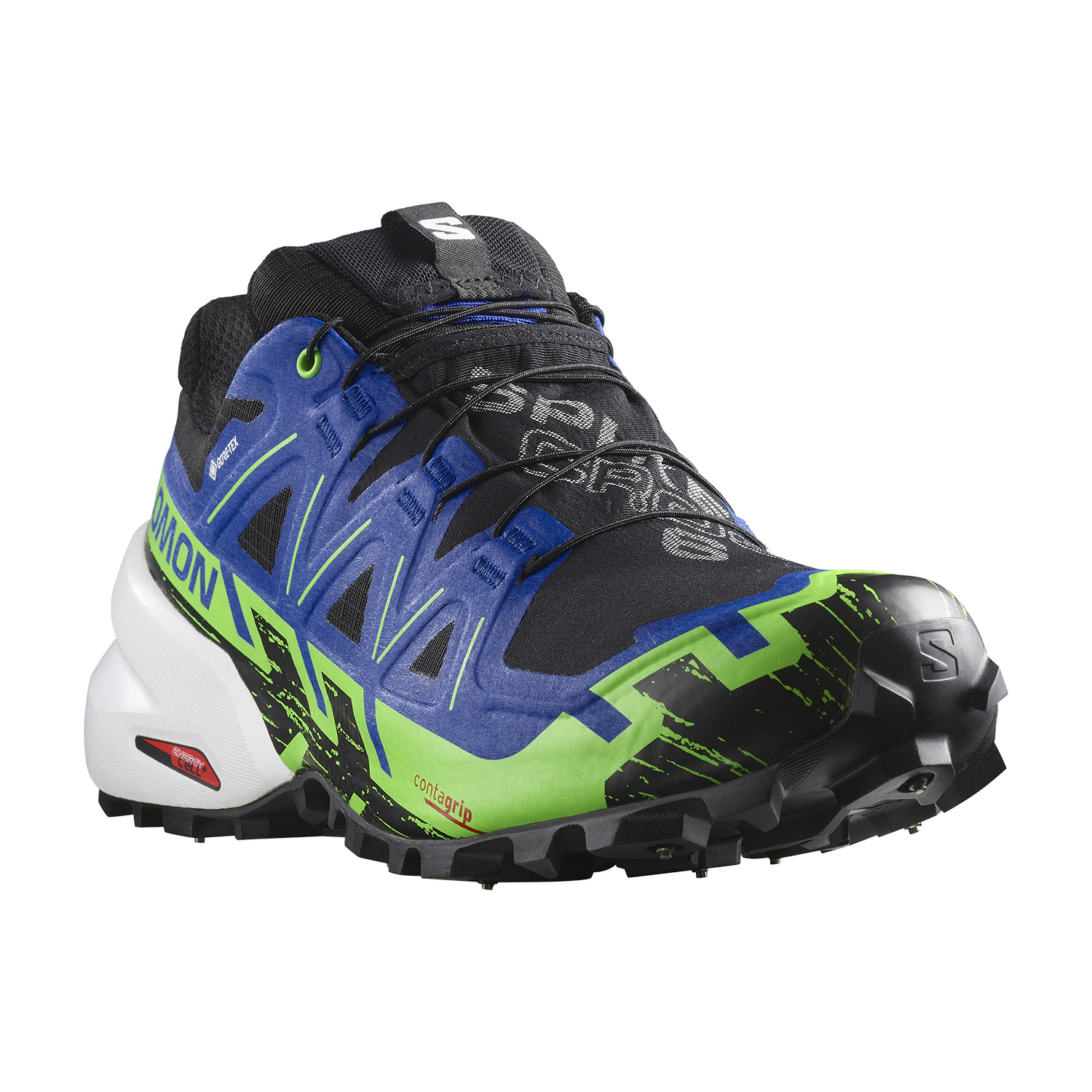 Salomon Spikecross 6 GTX Black/Surf The Web/Green Gecko