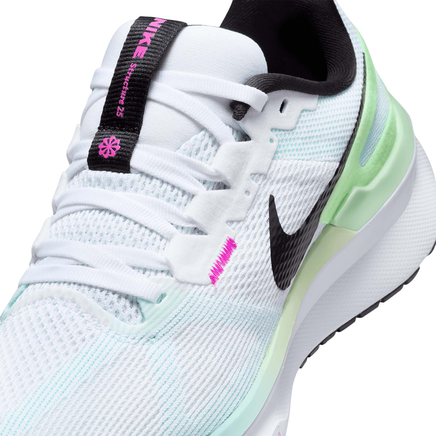 Nike Air Zoom Structure 25 White/Black/Glacier Blue/Vapor Green