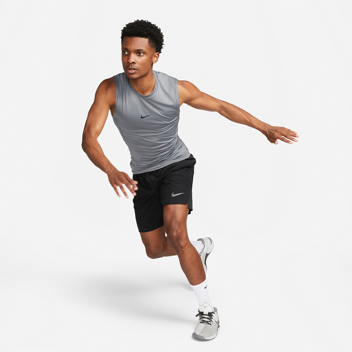 Nike Pro Dri-FIT Logo Canotta Smoke Gray/Black