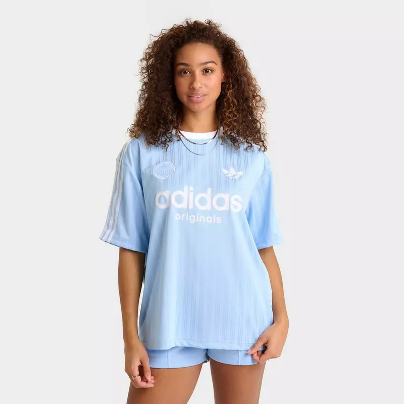 WOMEN'S ADIDAS ORIGINALS 3 STRIPES OVERSIZED SOCCER JERSEY T-SHIRT