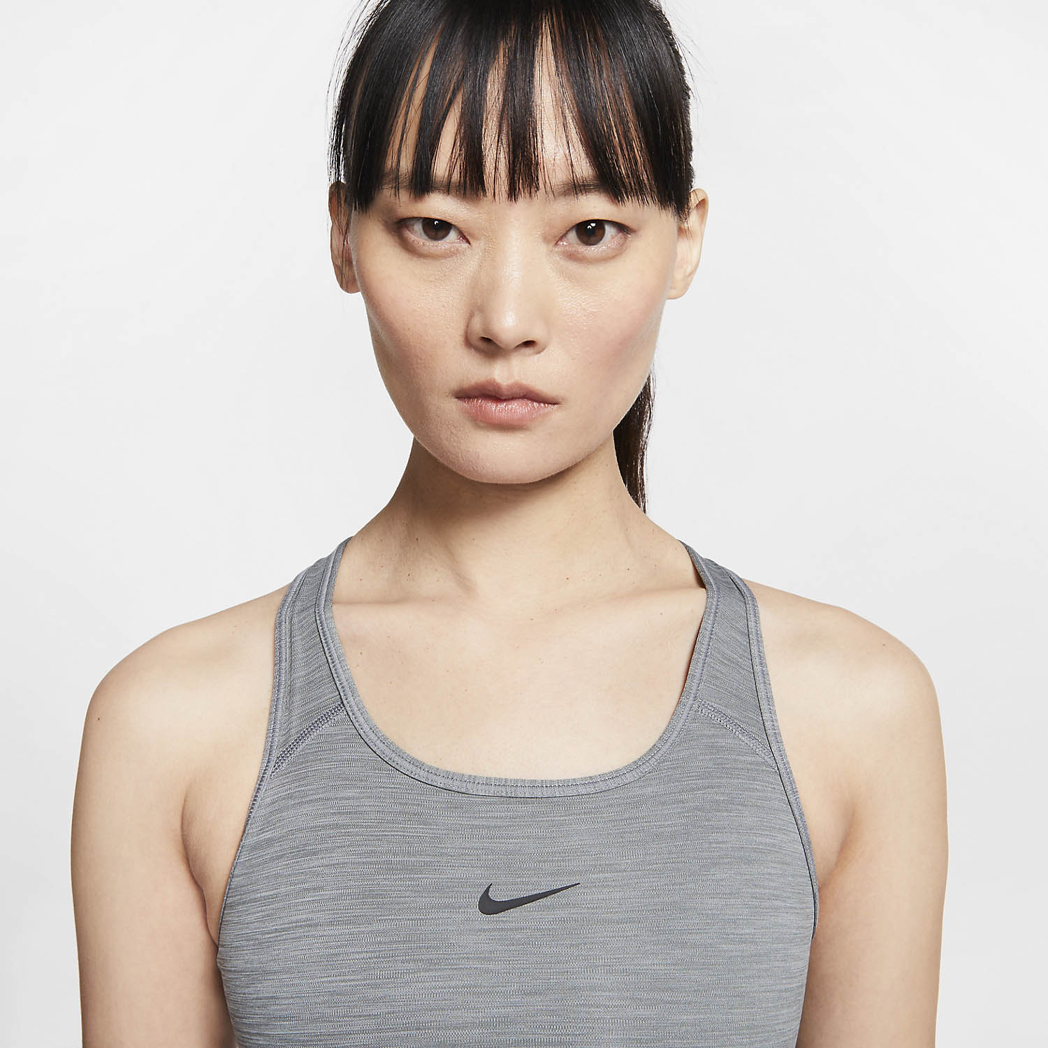 Nike Swoosh Reggiseno Sportivo Smoke Grey/Pure Black