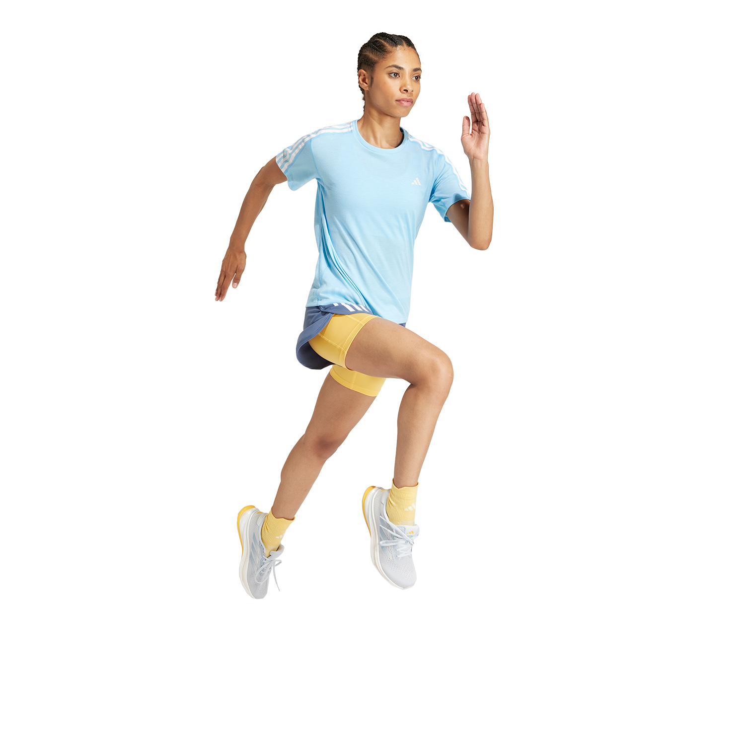 adidas 3S Own The Run Maglietta Semi Blue Burst Melange