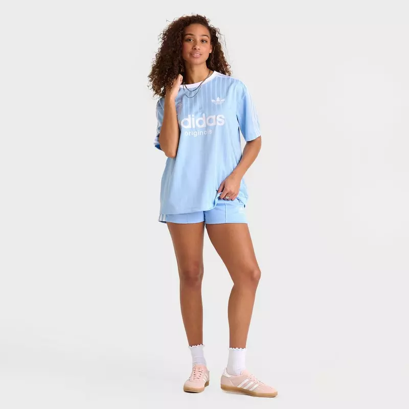 WOMEN'S ADIDAS ORIGINALS 3 STRIPES OVERSIZED SOCCER JERSEY T-SHIRT