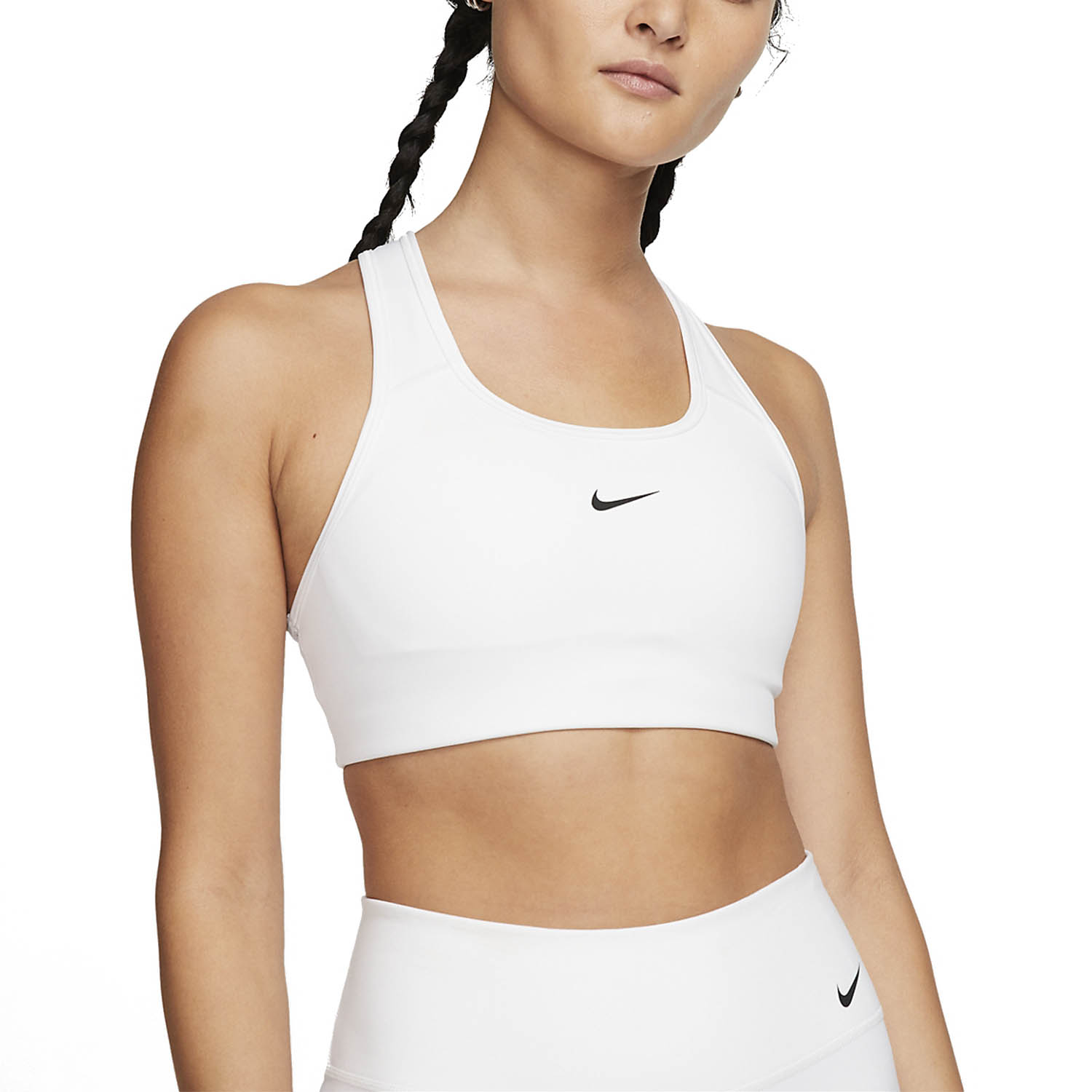 Nike Swoosh Reggiseno Sportivo White/Black