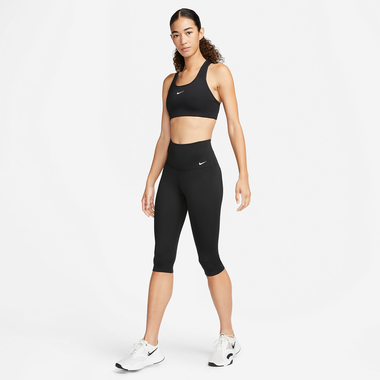 Nike One Dri-FIT Logo Capri Black/White