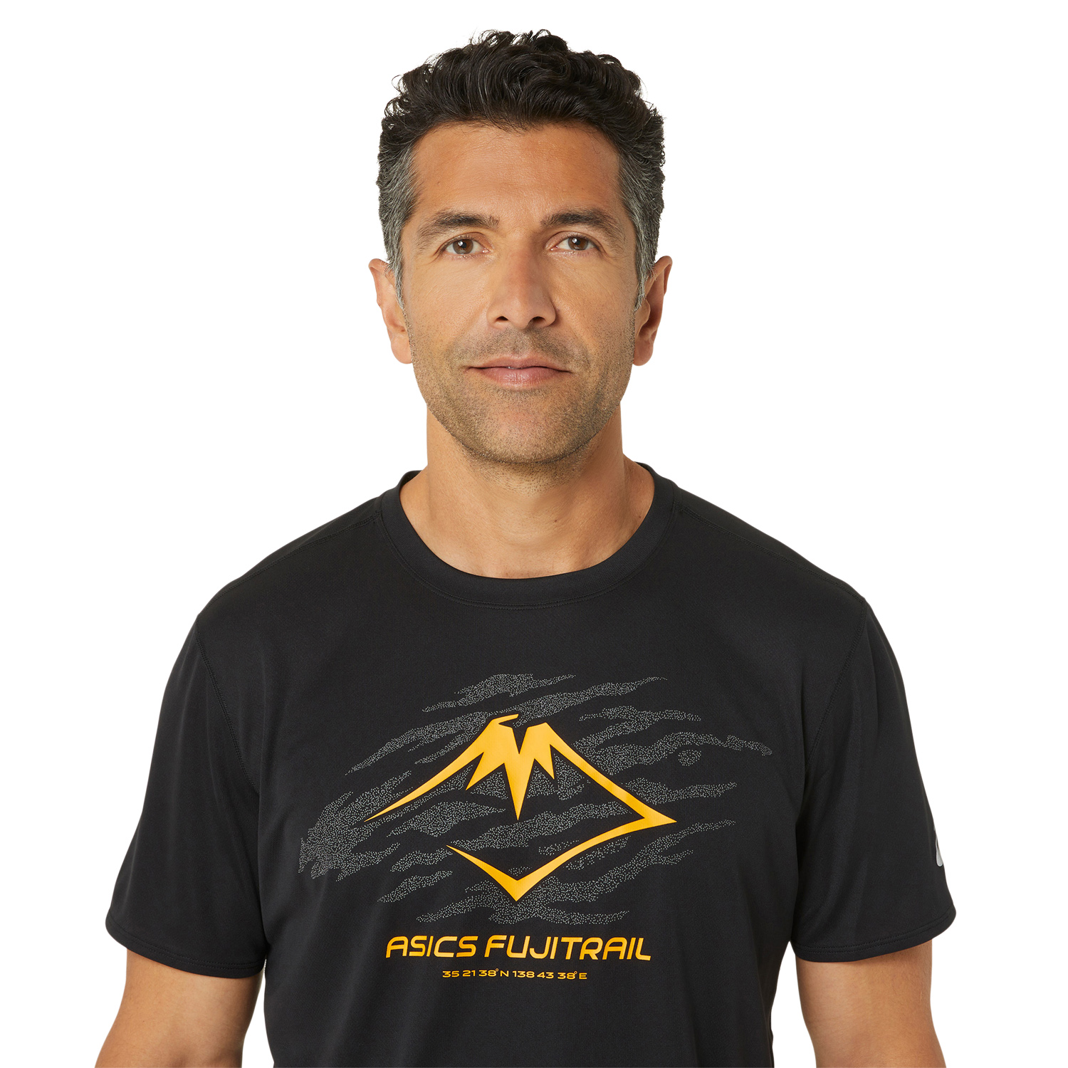 Asics Fujitrail Logo Maglietta Performance Black/Carbon/Fellow Yellow