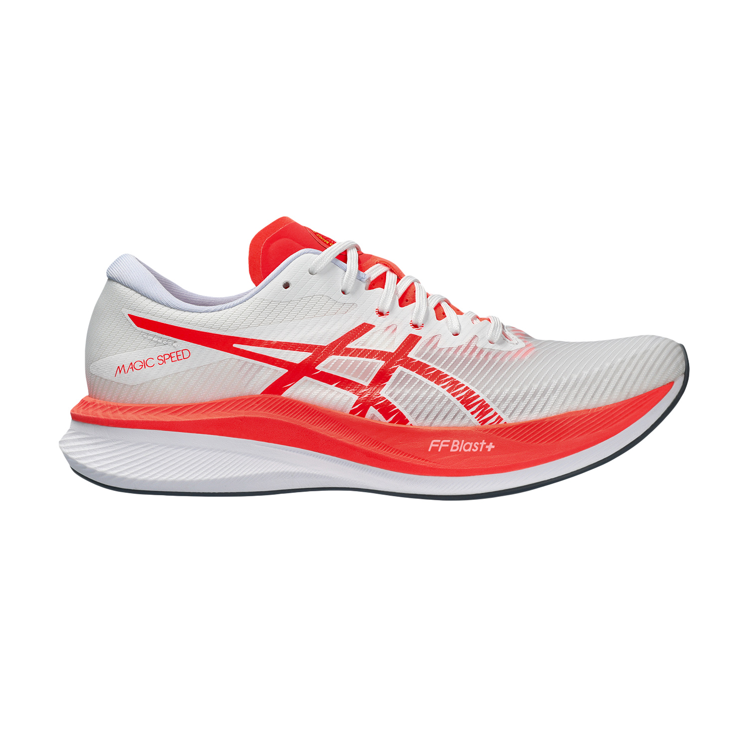 Asics Magic Speed 3 White/Sunrise Red