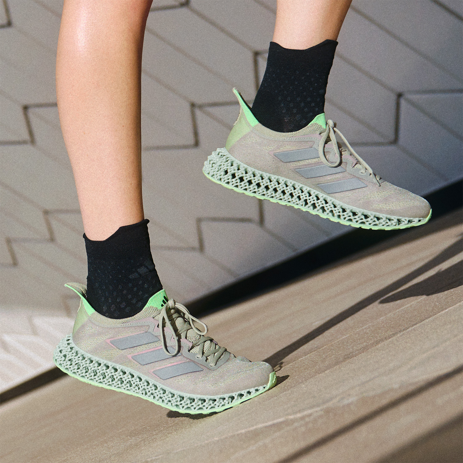 adidas 4DFWD 3 Putty Grey/Metallic Silver/Green Spark