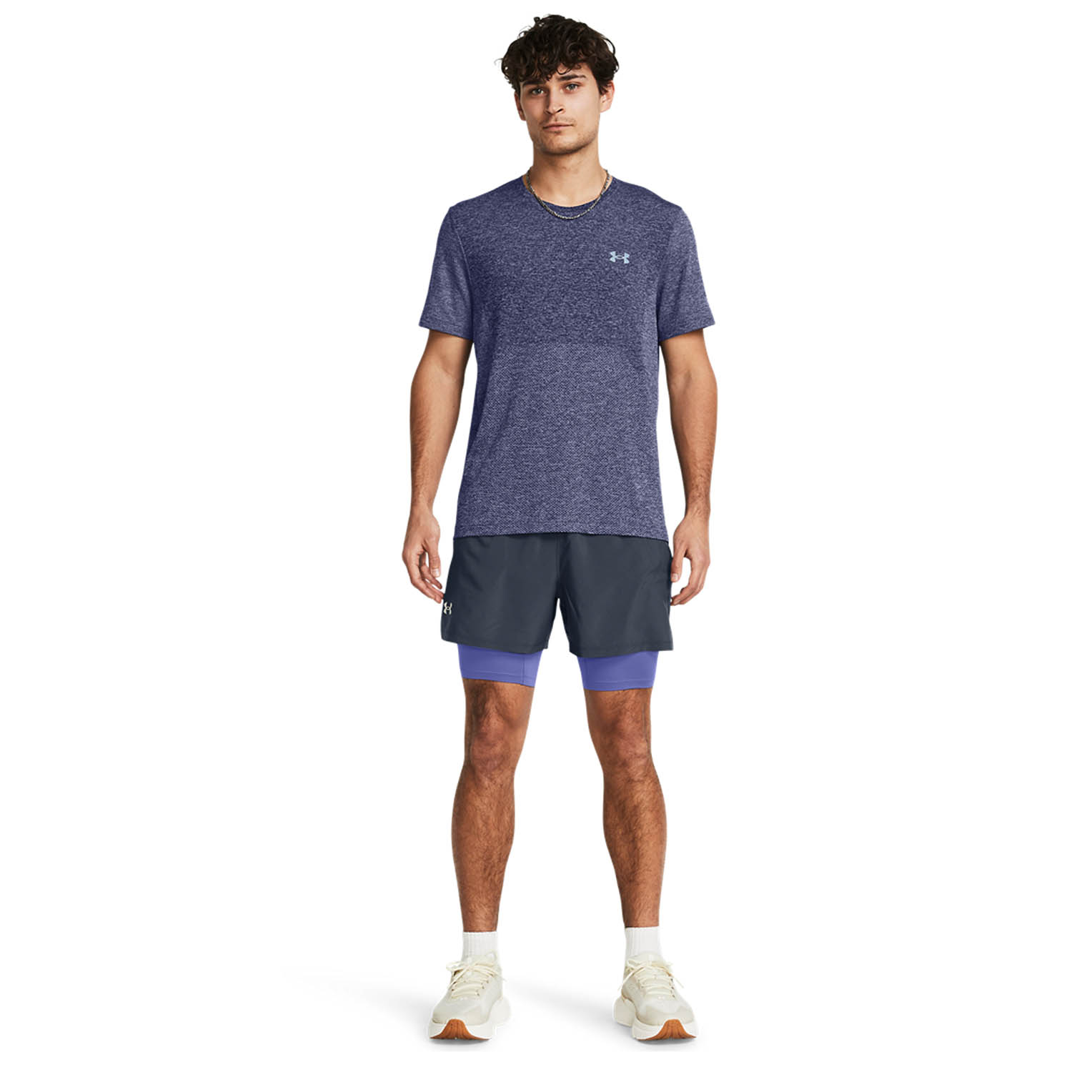 Under Armour Launch 5in 2 in 1 Pantaloncini Downpuor Gray/Starlight/Reflective