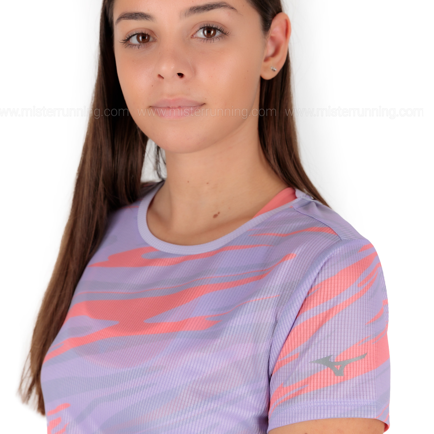 Mizuno Dryaeroflow Graphic Logo Maglietta Pastel Lilac
