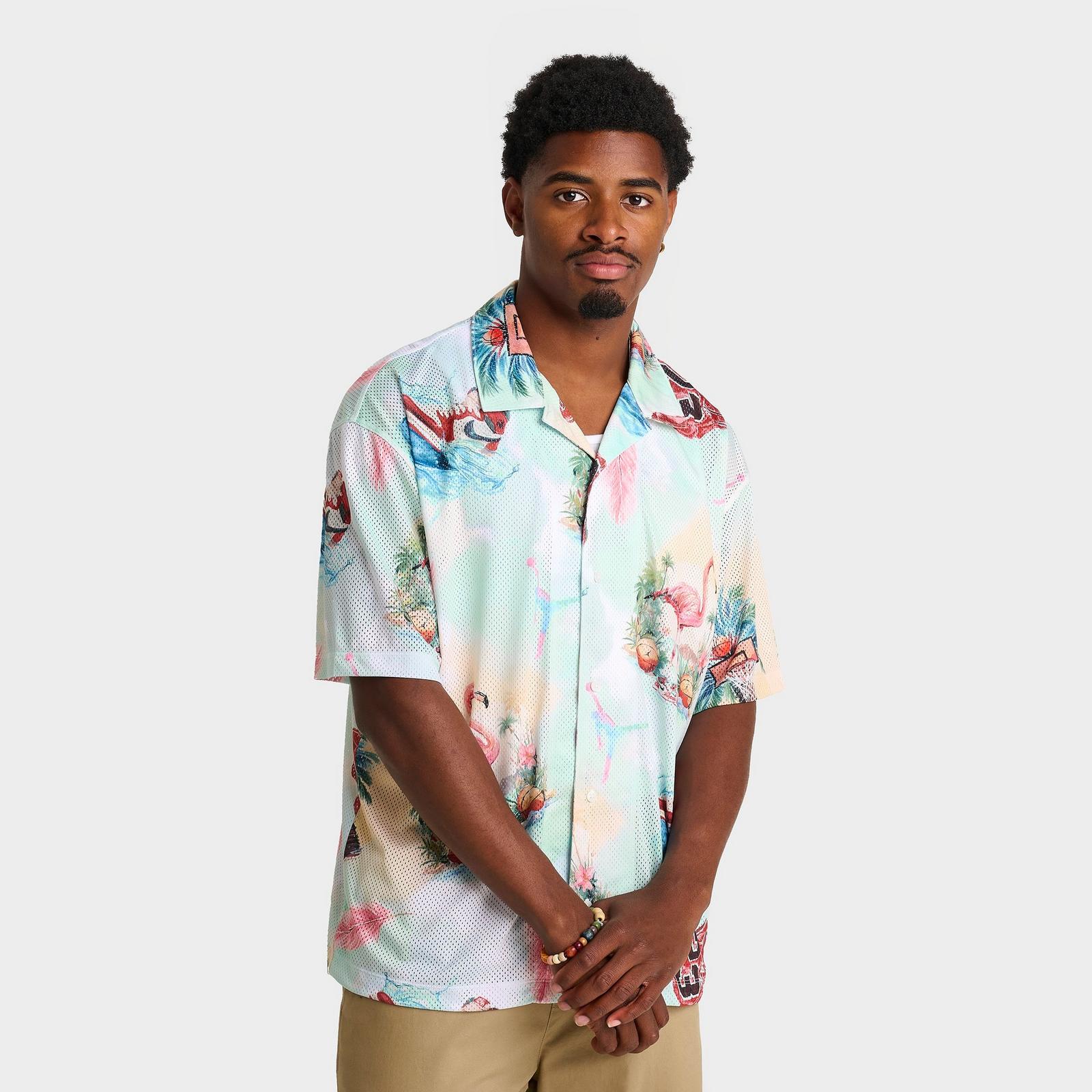 Men's Jordan Essentials Printed Button-Down Camp Top