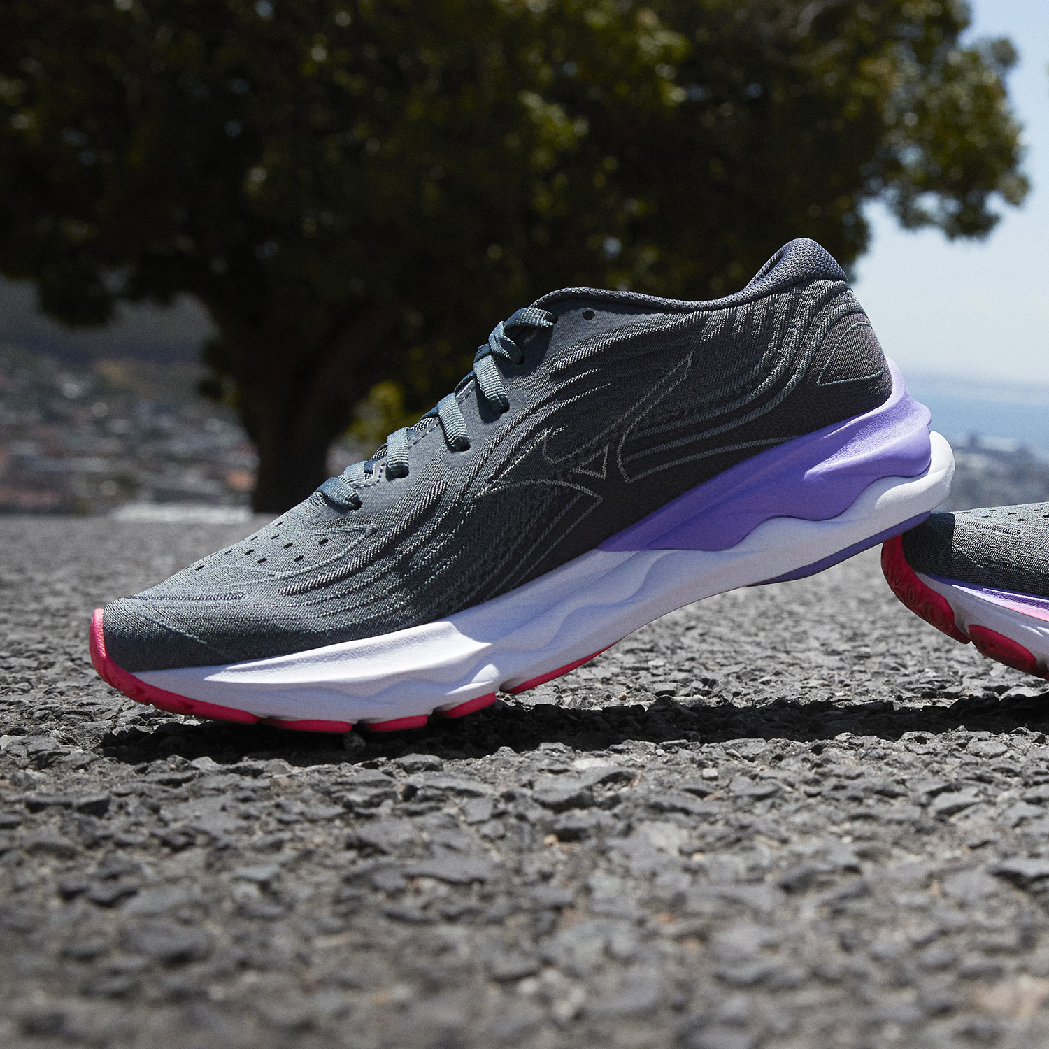 Mizuno Wave Skyrise 4 Stormy Weather/Pearl Blue/Purple Punch
