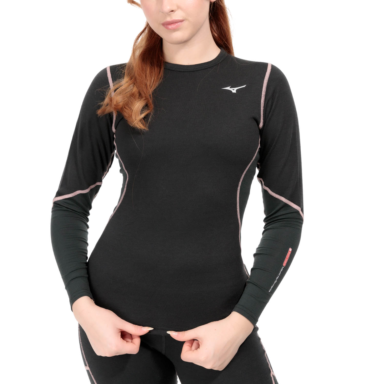 Mizuno Merino Wool Crew Maglia Black/Apricot Blush