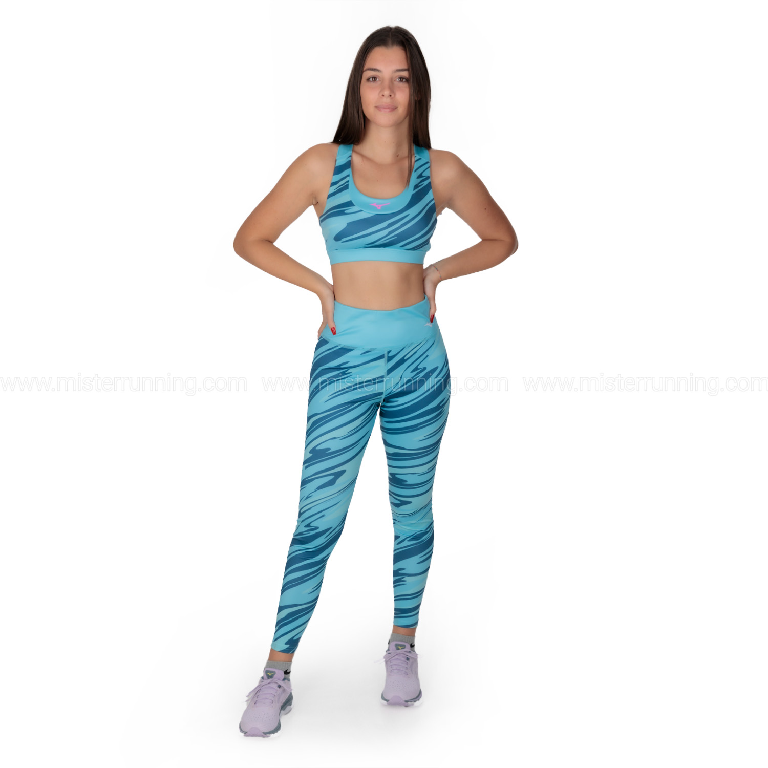 Mizuno 7/8 Printed Tights Maui Blue