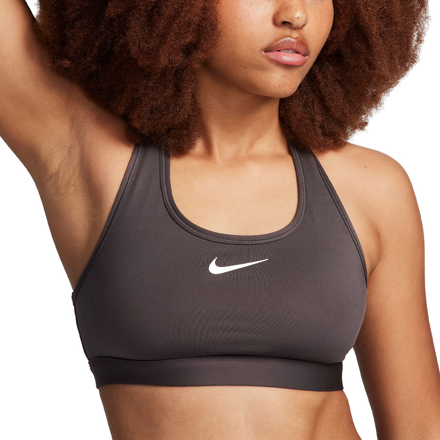 Nike Swoosh Dri-FIT Reggiseno Sportivo Medium Ash/White