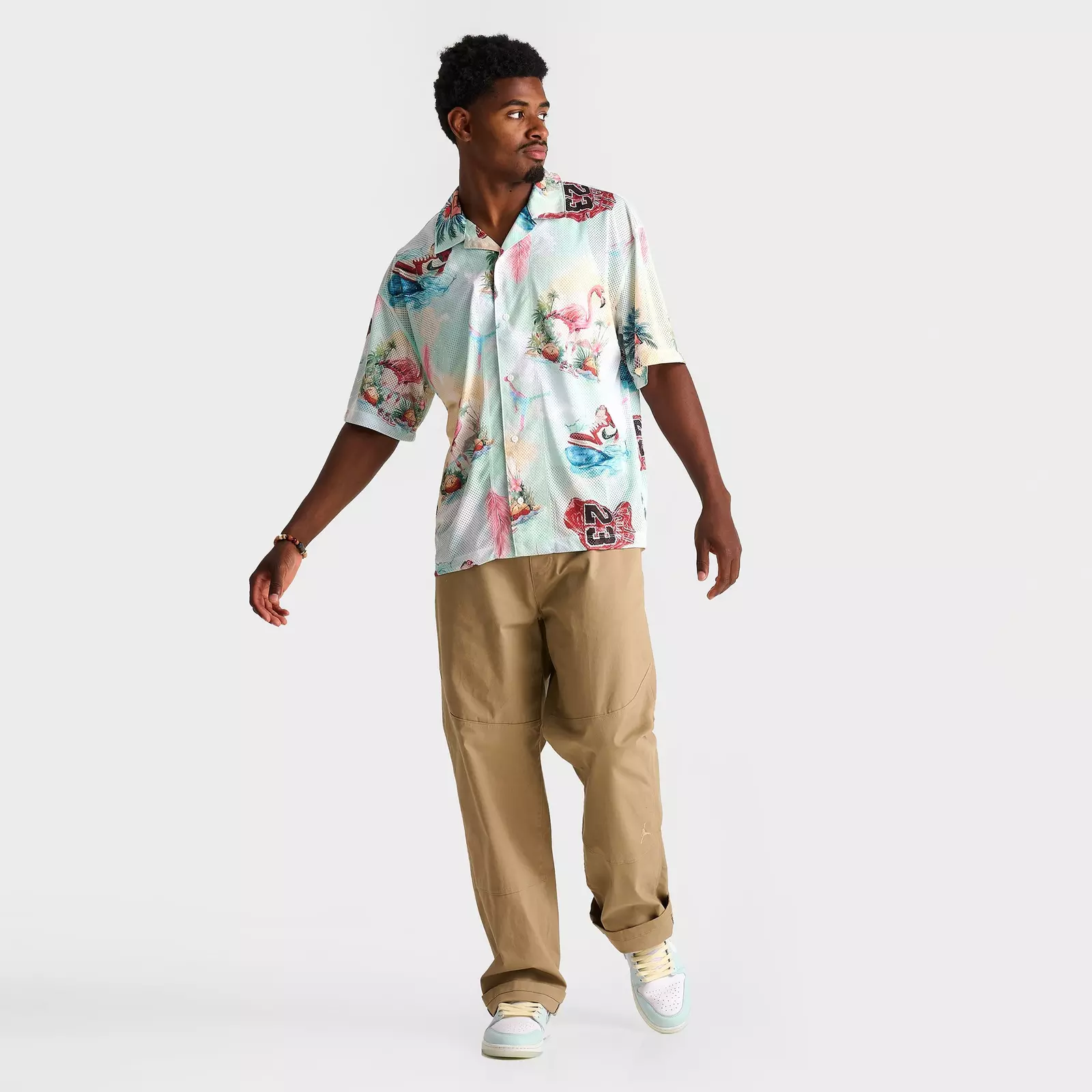 Men's Jordan Essentials Printed Button-Down Camp Top