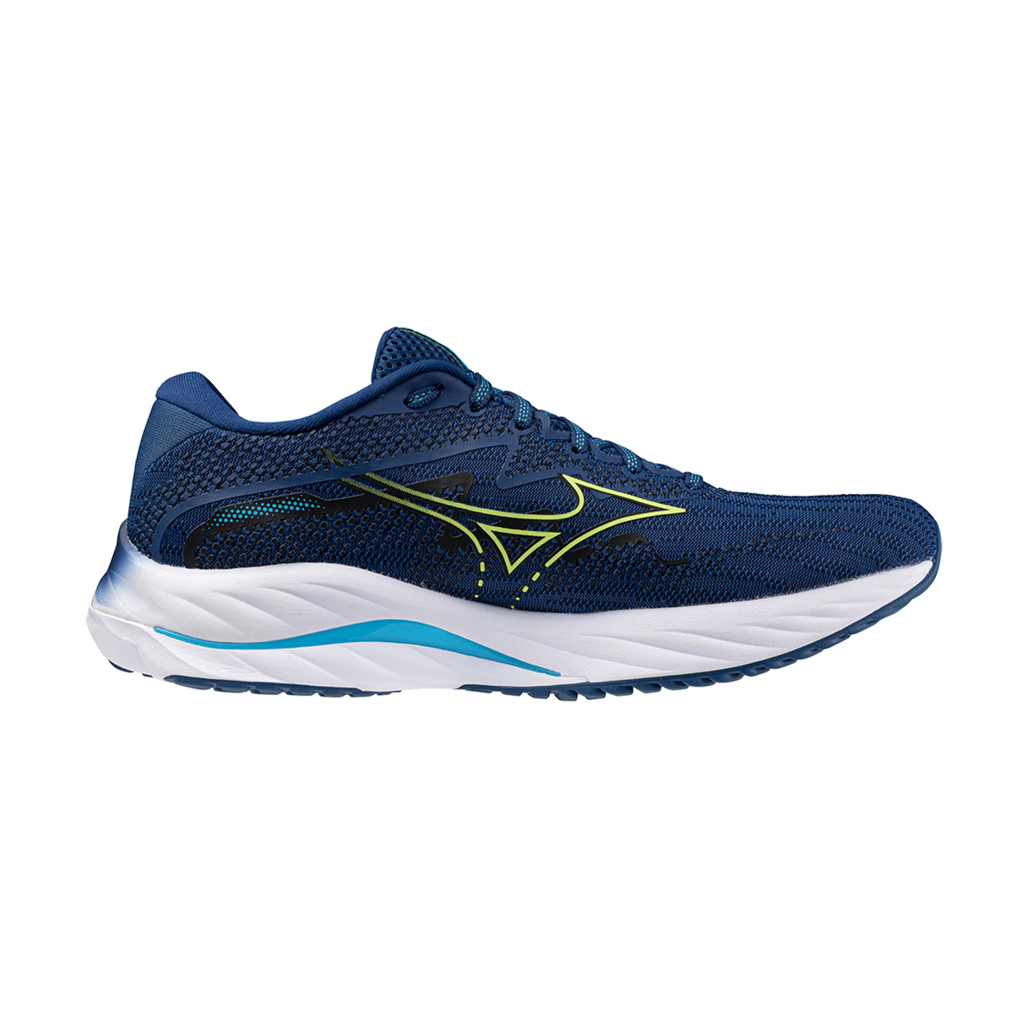 Mizuno Wave Rider 27 Navy Peony/Sharp Green/Swim Cap