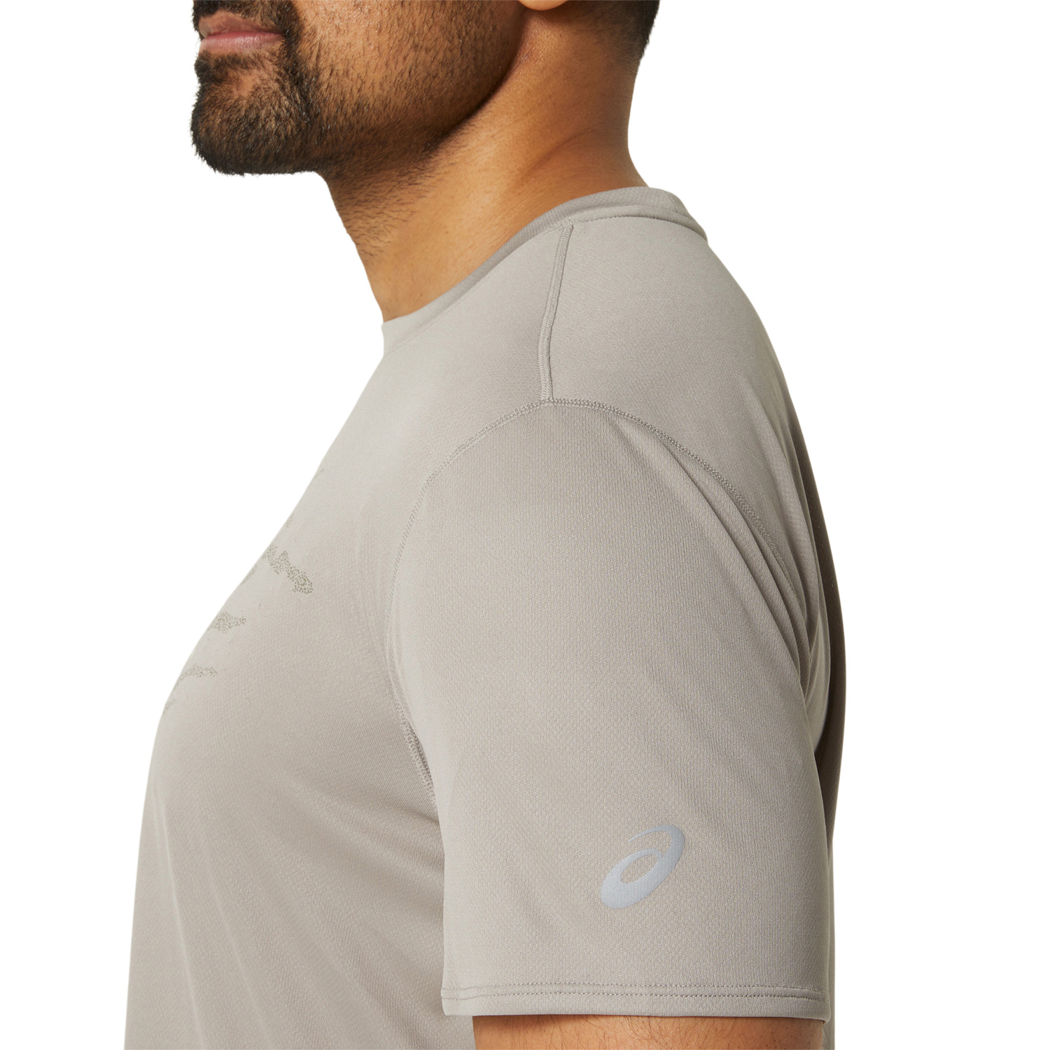 Asics Fujitrail Logo Maglietta Moonrock/Mantle Green/Oatmeal