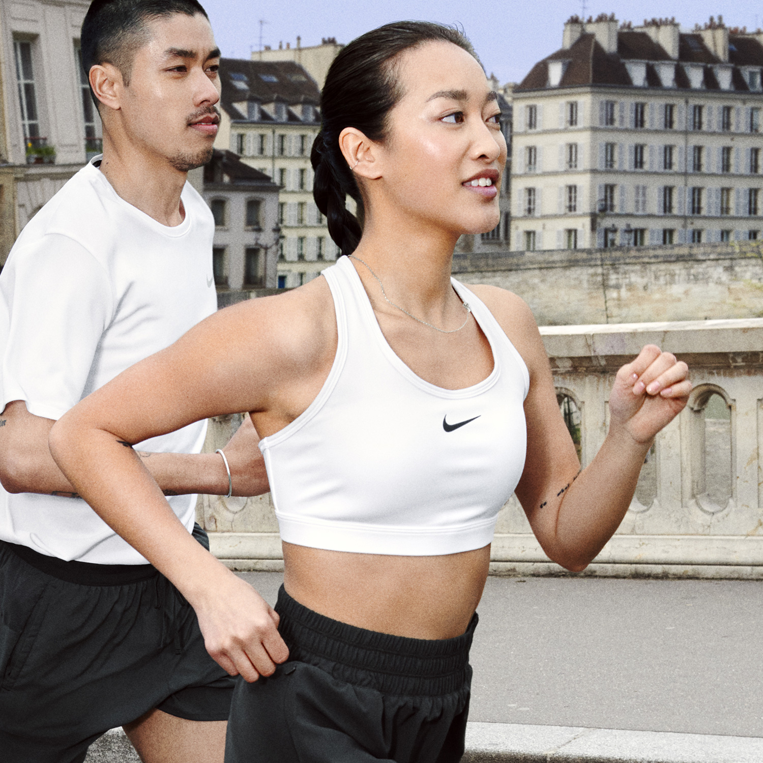 Nike Swoosh Dri-FIT Reggiseno Sportivo White/Stone Mauve/Black