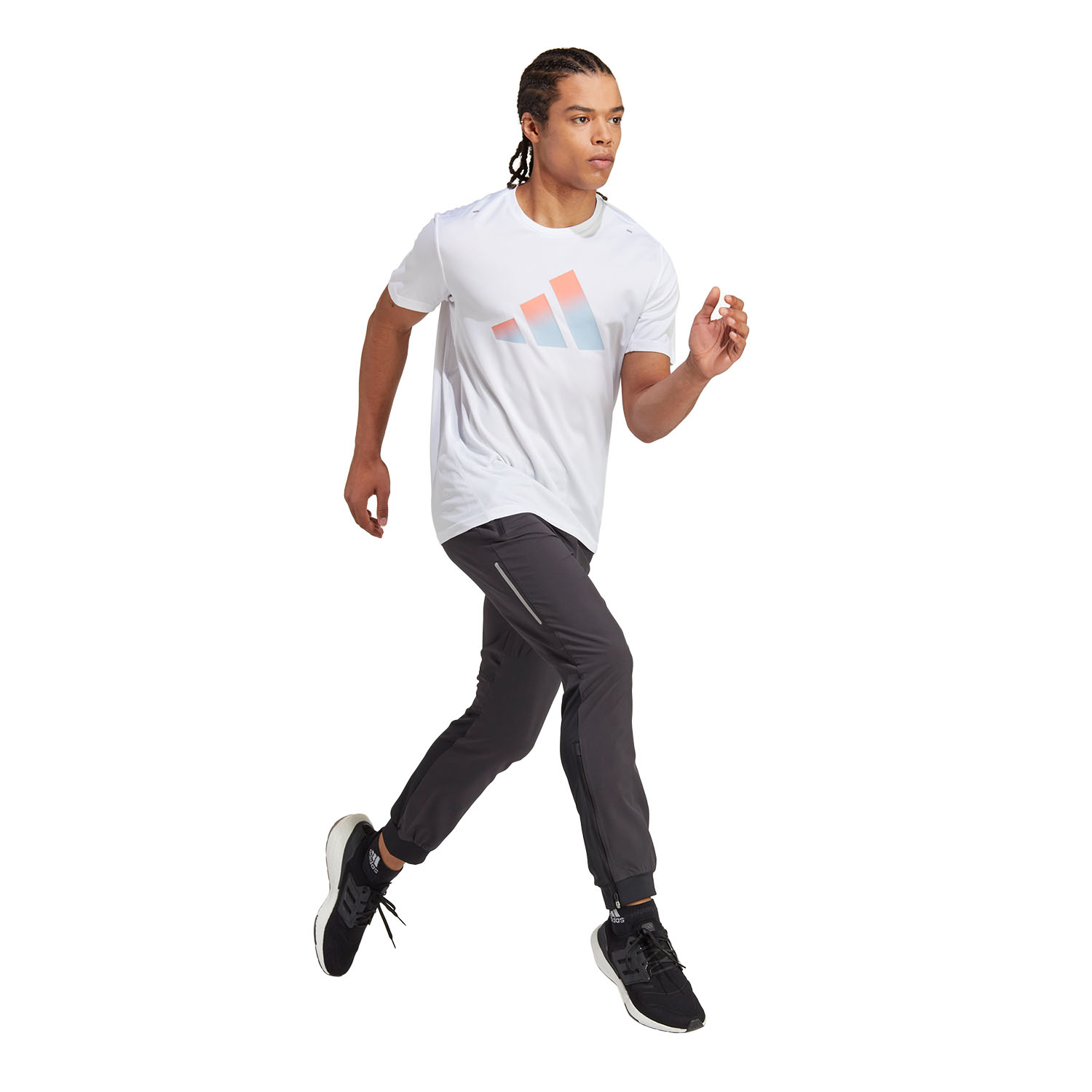 adidas Run Icons 3 Bar Maglietta White