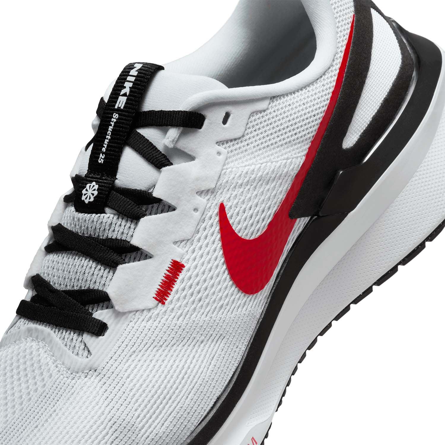 Nike Air Zoom Structure 25 White/Fire Red/Black/Light Smoke Grey