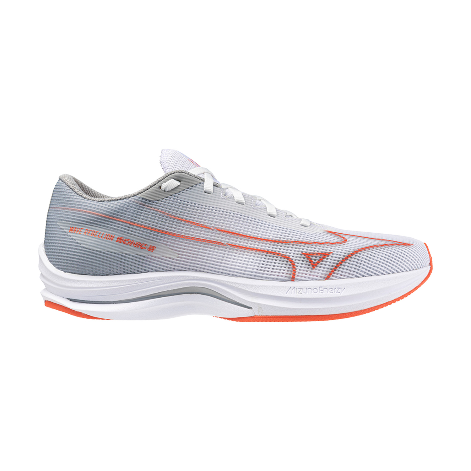 Mizuno Wave Rebellion Sonic 2 White/Hot Coral/Harbor Mist