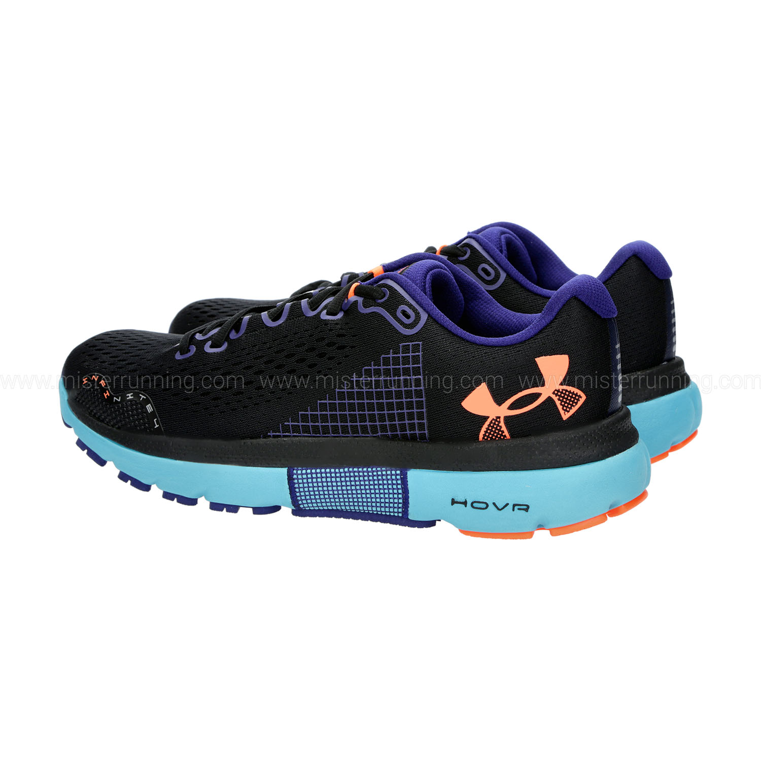 Under Armour HOVR Infinite 4 Black/Blue Surf/Orange Blast